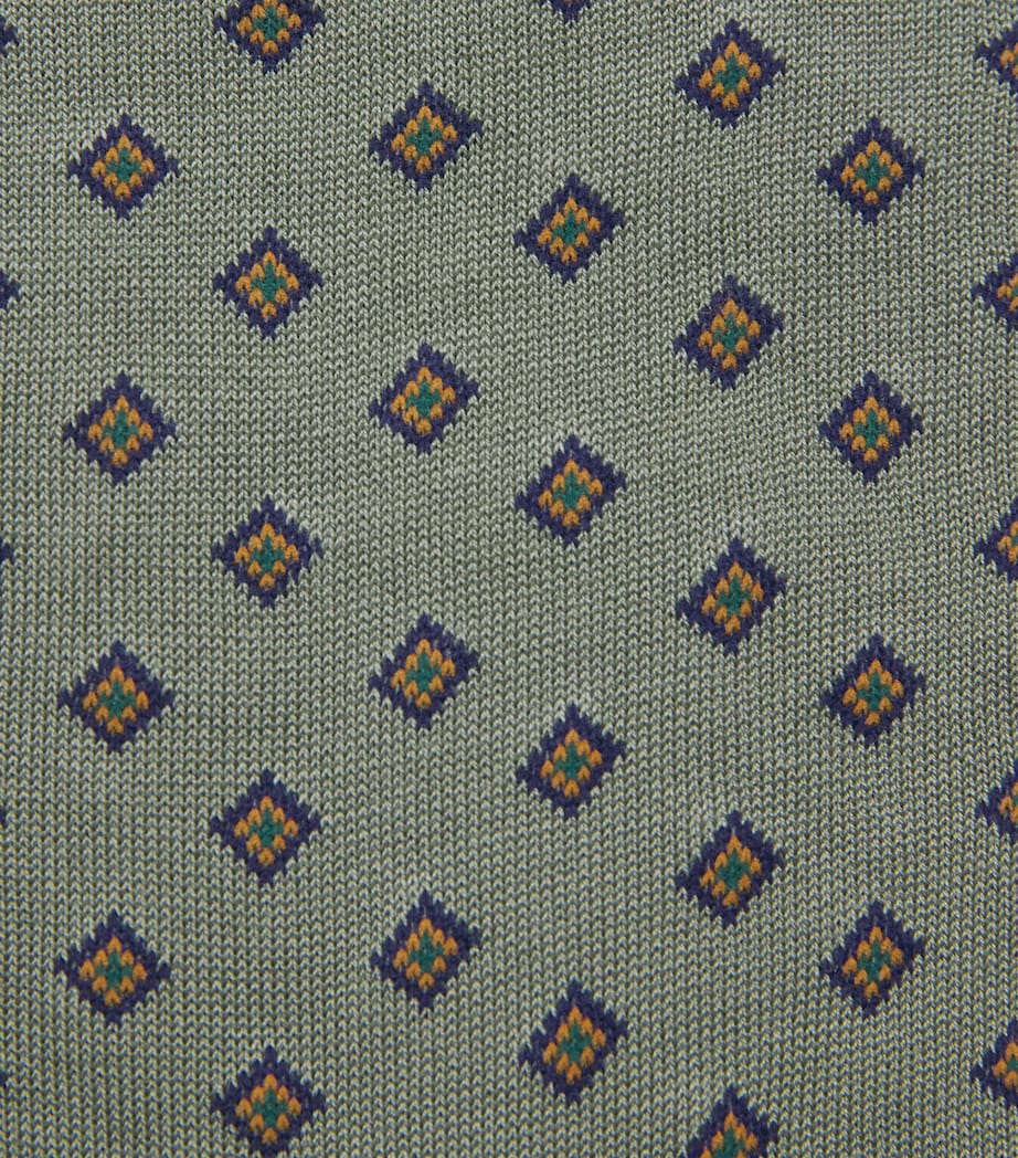 Cotton-Blend Diamond Socks GREEN Image 2