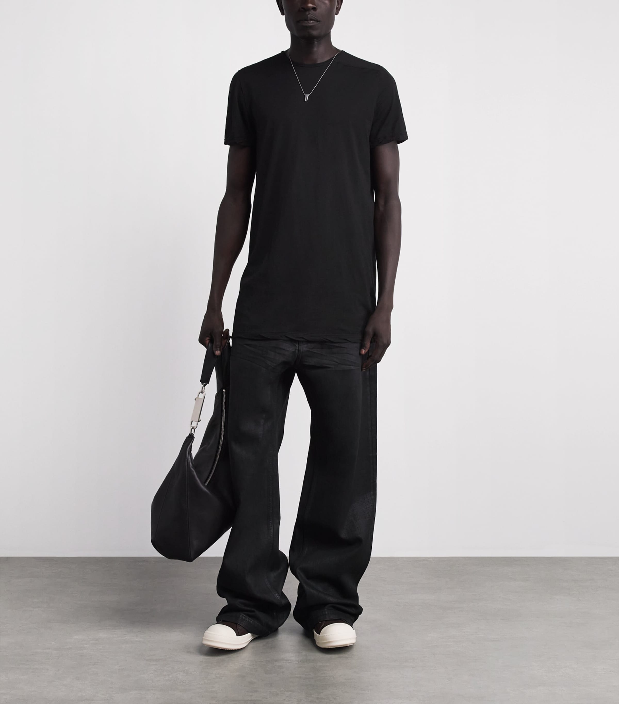 Rick Owens Mens Cotton Level T-Shirt Black Image 2