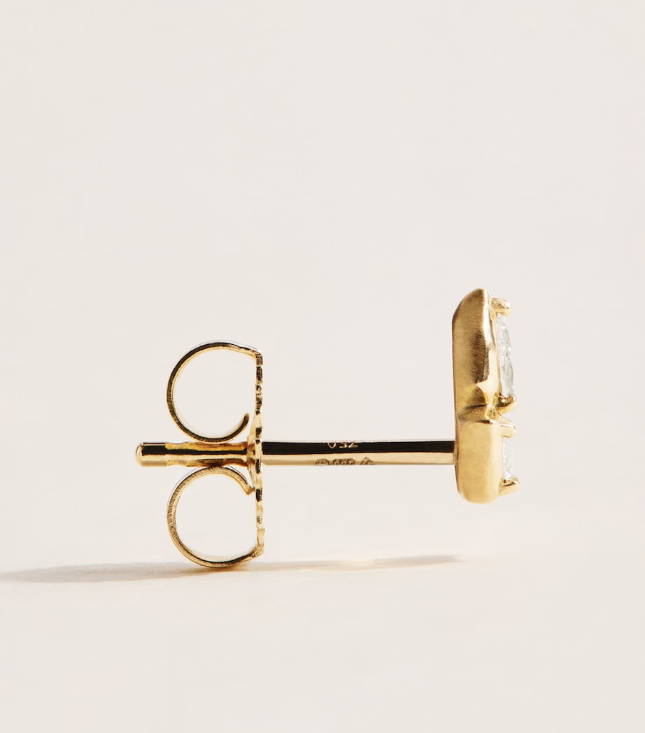 Jade Trau Yellow Gold and Diamond Poppy Drop Earrings Yellow Gold Image 3