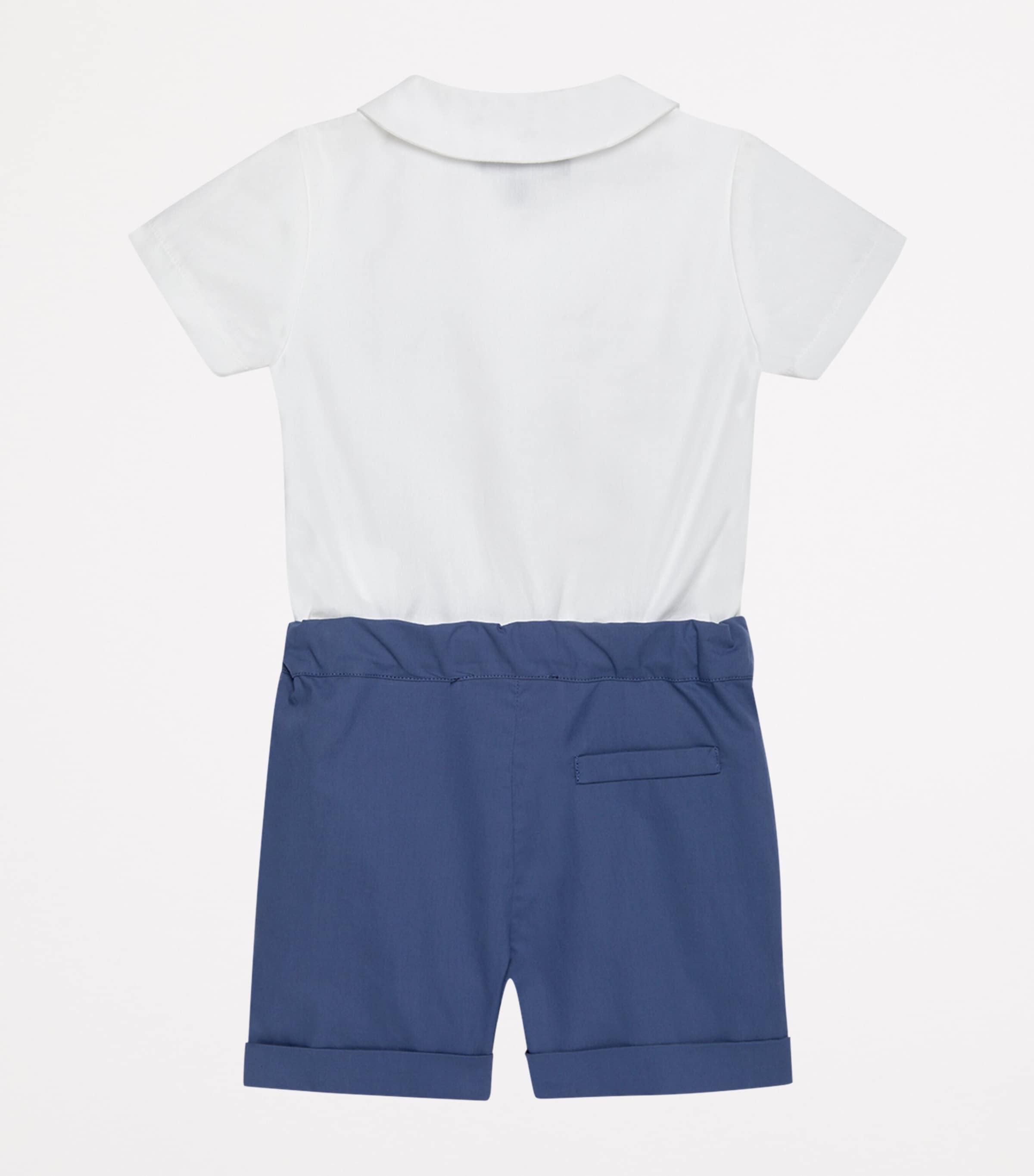 Trotters Cotton Smocked Rupert Set (3-24 Months) French Navy Image 2