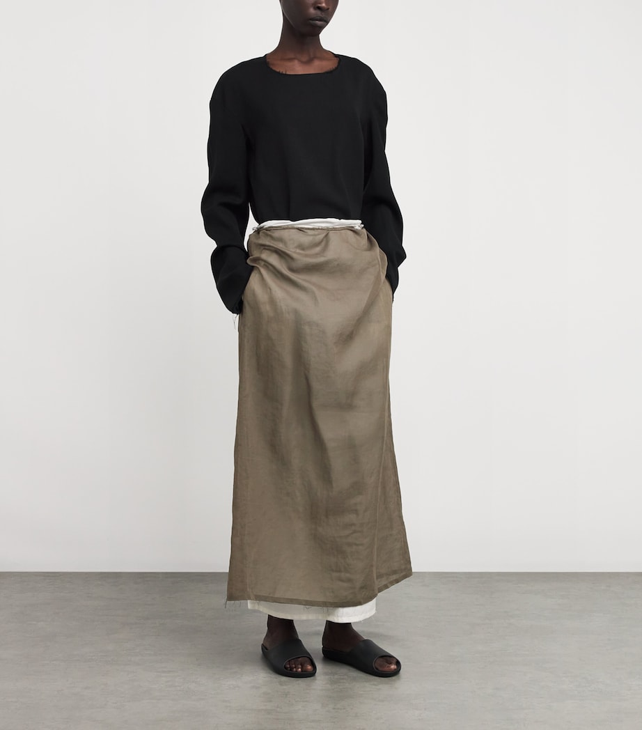 The Row Womens Zaira Raw-Hem Maxi Skirt Brown Image 2