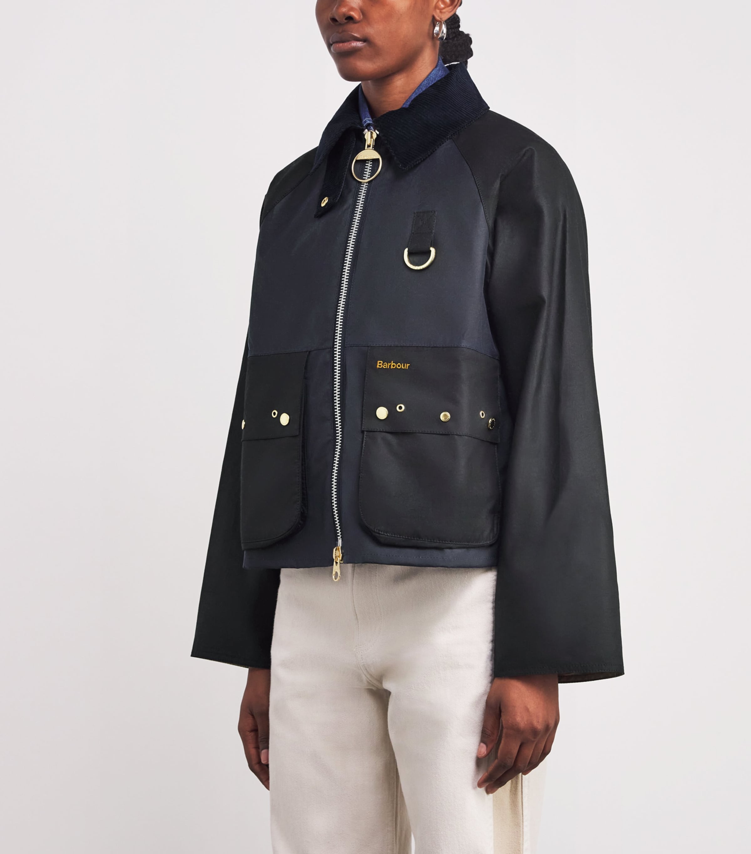 Waxed Kearton Jacket RYL NVY/BLCK/DRSS TR Image 3