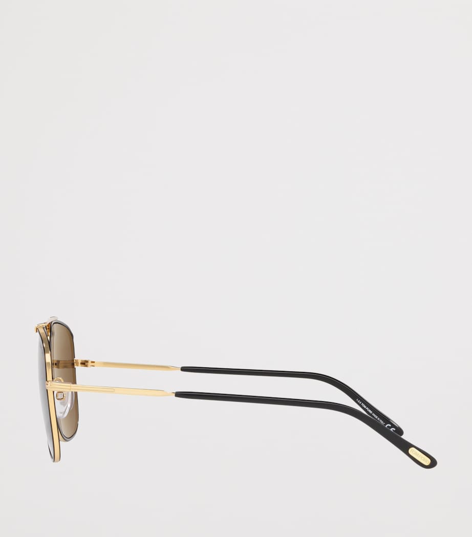 TOM FORD Metal Benton Square Sunglasses Gold Image 3