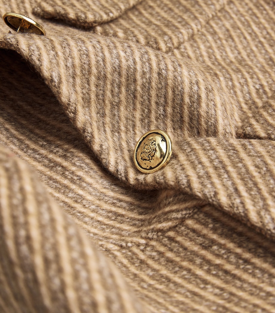 Wool-Blend Stripe Cropped Jacket BEIGE Image 5