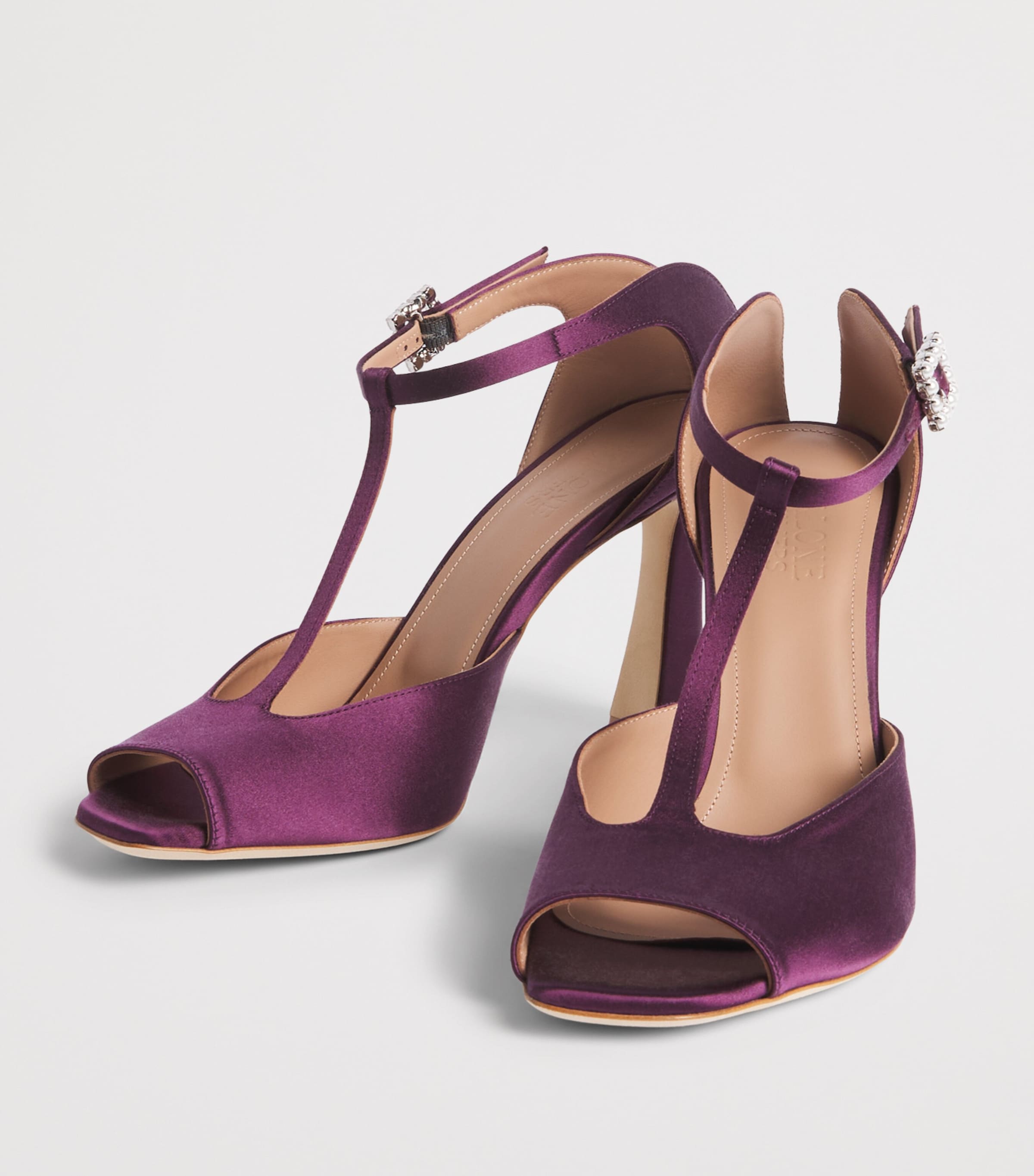 Malone Souliers Satin Nomi Heeled Sandals 90 Deep Purple Image 3