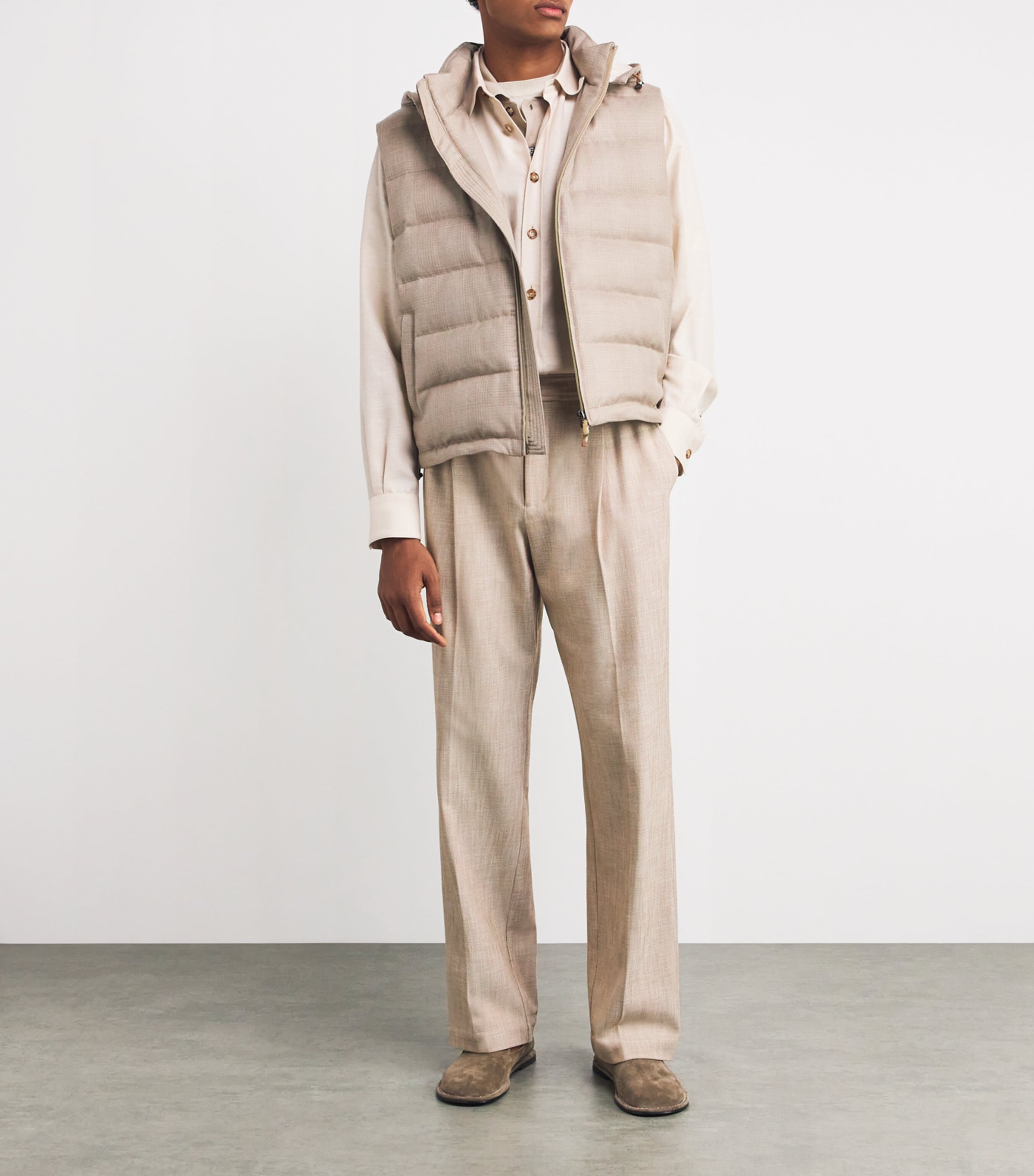 Colombo Mens Down Cashmere-Blend Gilet Rope Image 2