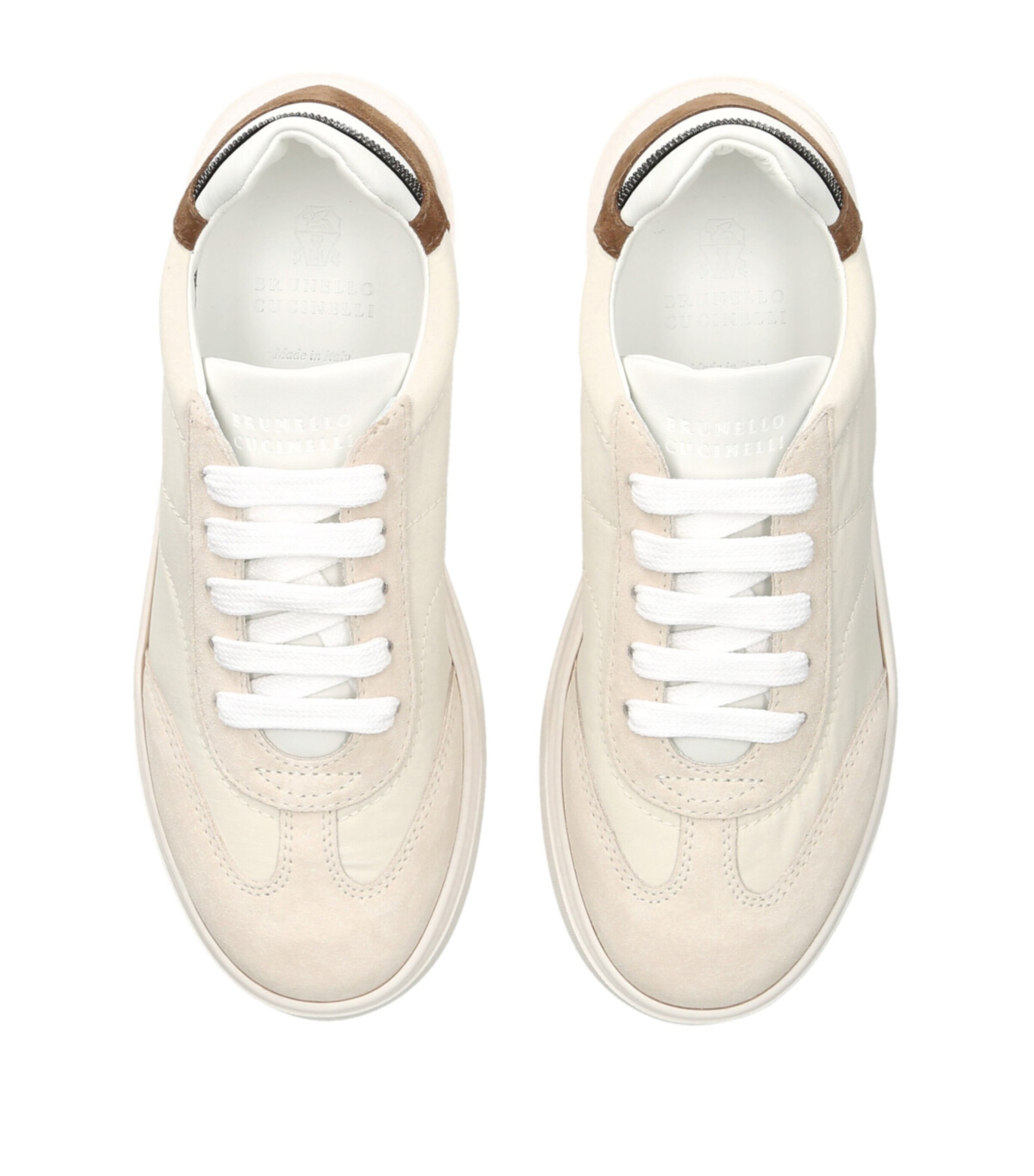 Brunello Cucinelli Kids Suede Softy Sneakers Beige Comb Image 4