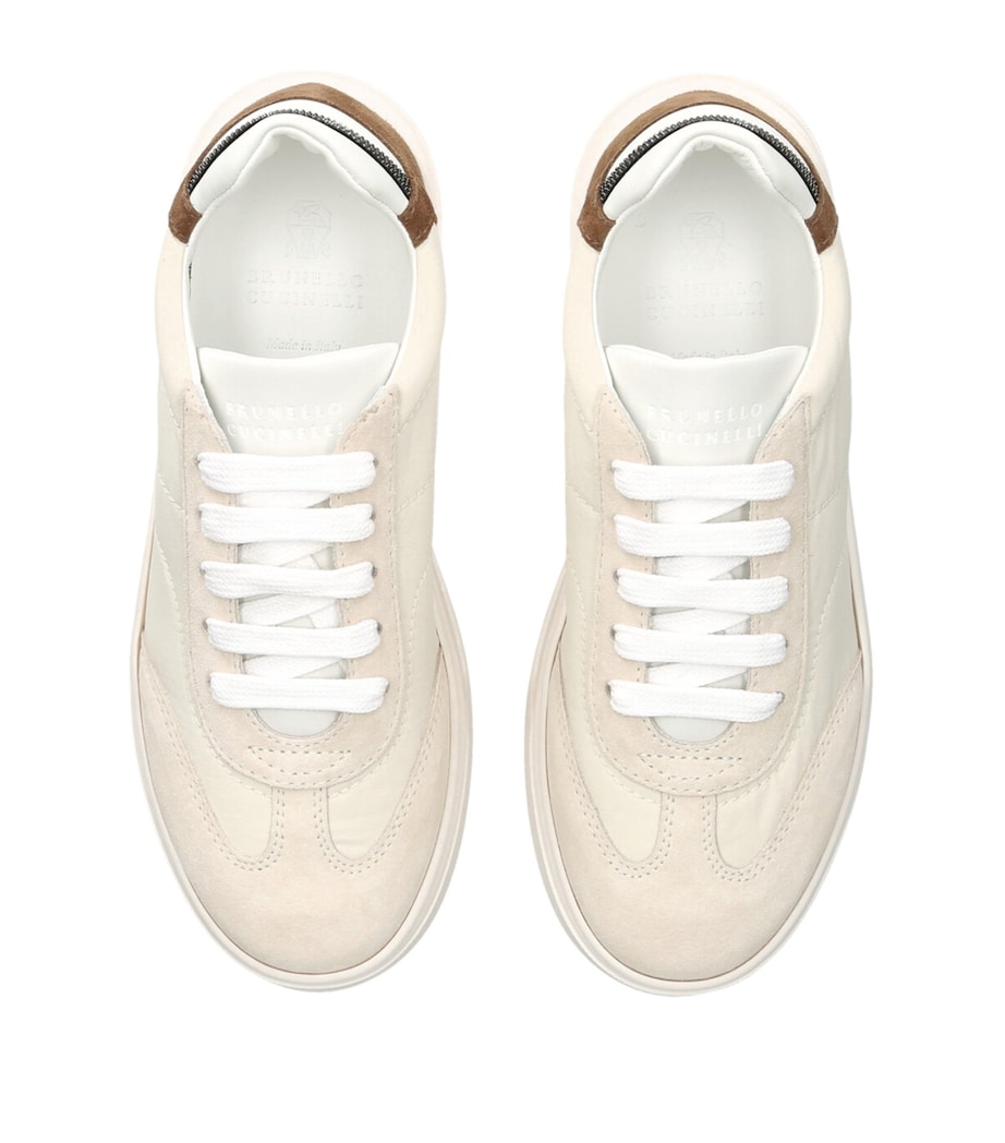 Brunello Cucinelli Kids Suede Softy Sneakers Beige Comb Image 4