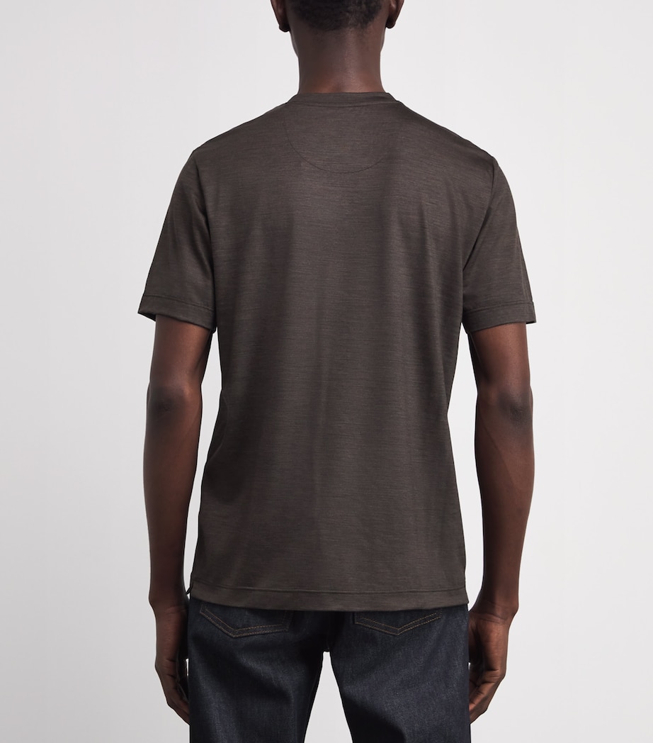 Marco Pescarolo Mens Virgin Wool T-Shirt Brown Image 4