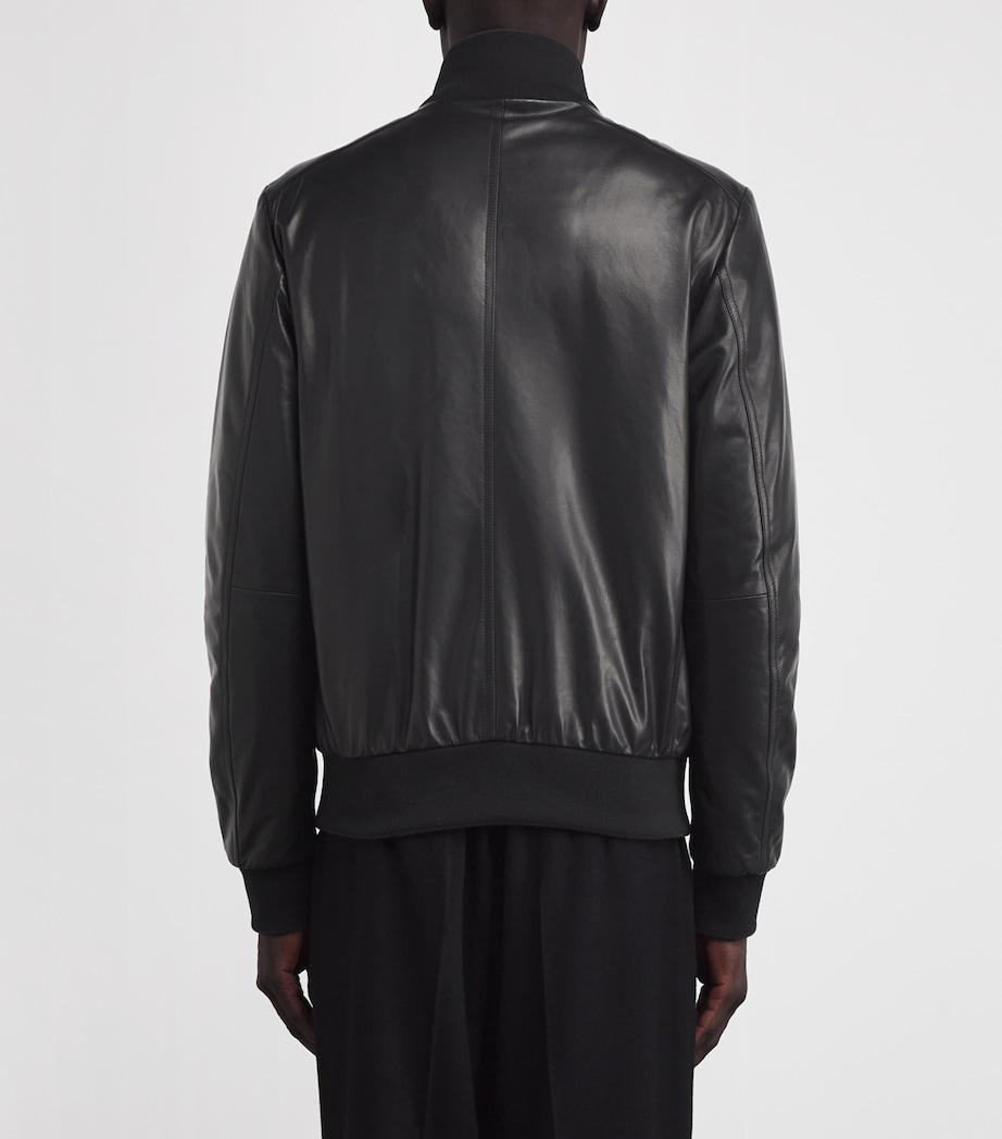 Leather Bomber Jacket U0001 NERO Image 4