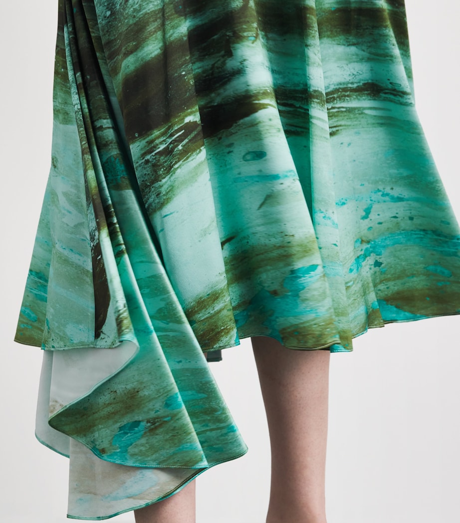 Roksanda Womens Silk Asymmetric Tera Midi Dress Brush Teal/mint Image 5
