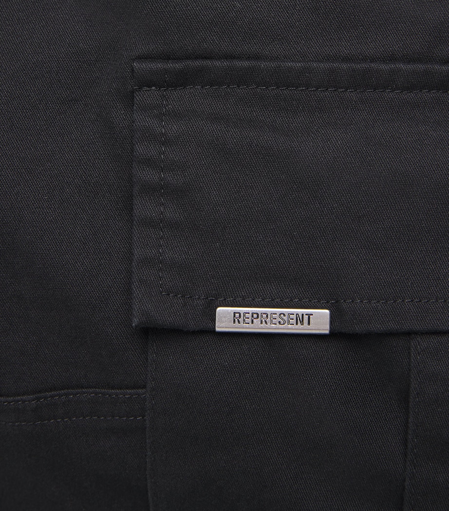 Stretch-Cotton Cargo Trousers BLACK Image 5