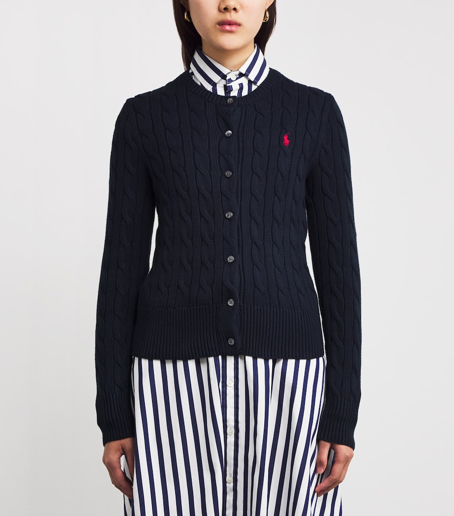 Cotton Cable-Knit Cardigan HUNTER NAVY Image 3