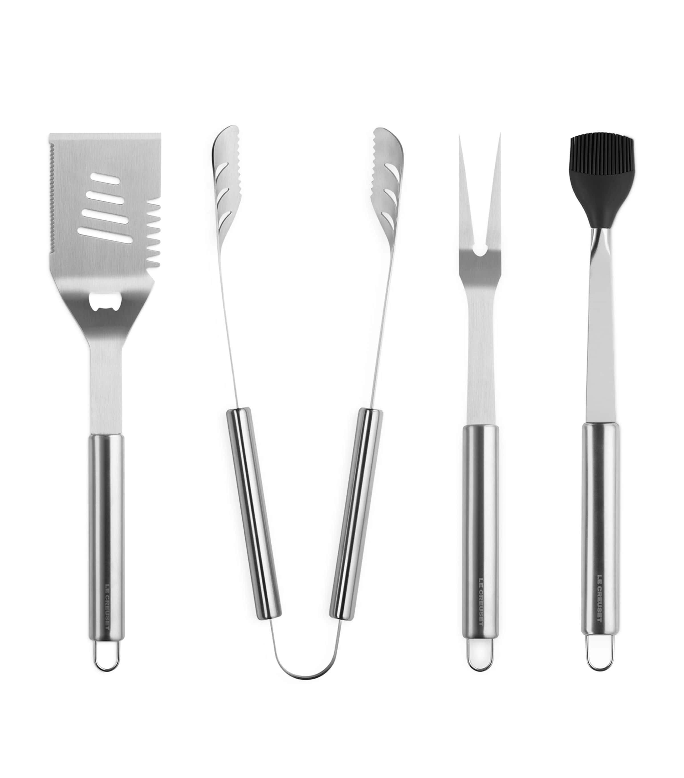 4-Piece Stainless Steel BBQ  Tool Set with Case Le Creuset BLACK ONYX Image 2