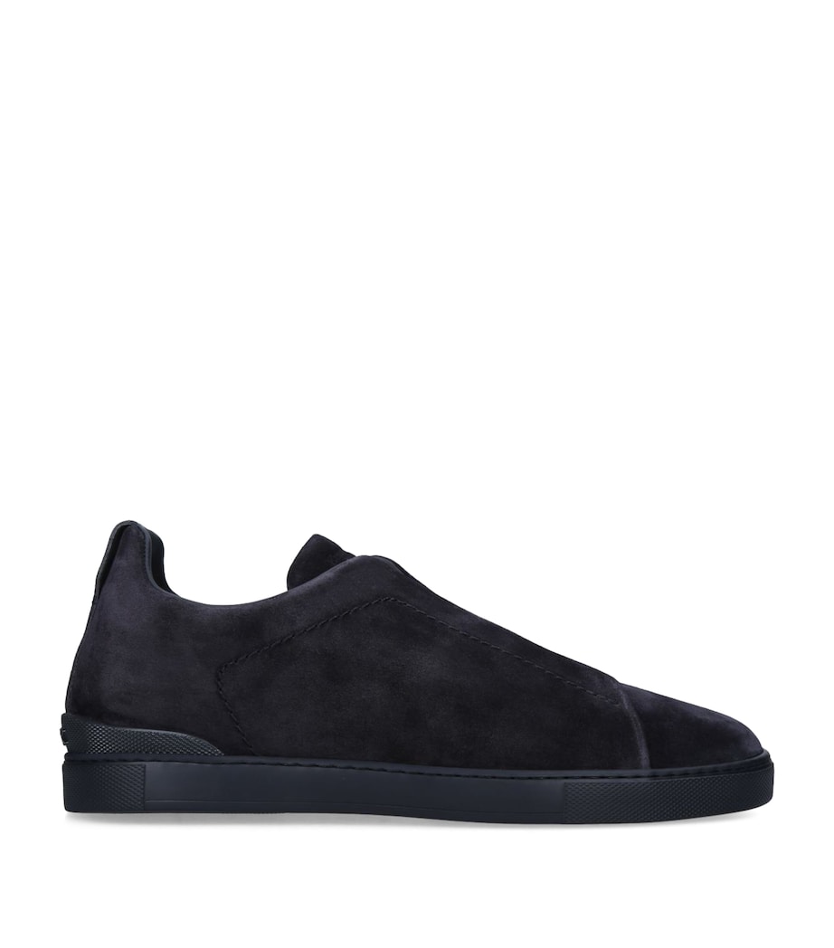Suede Triple Stitch Sneakers NAVY Image 3