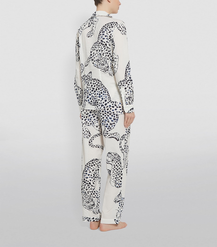 Jaguar Print Long Pyjama Set CREAM Image 3
