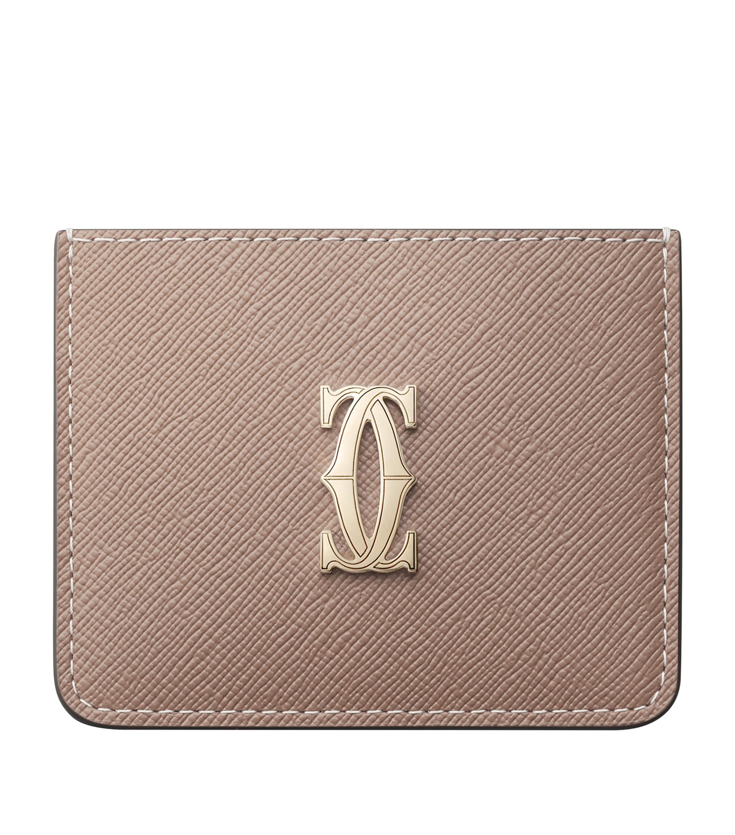 Cartier Leather C De Simple Card Holder In Pink