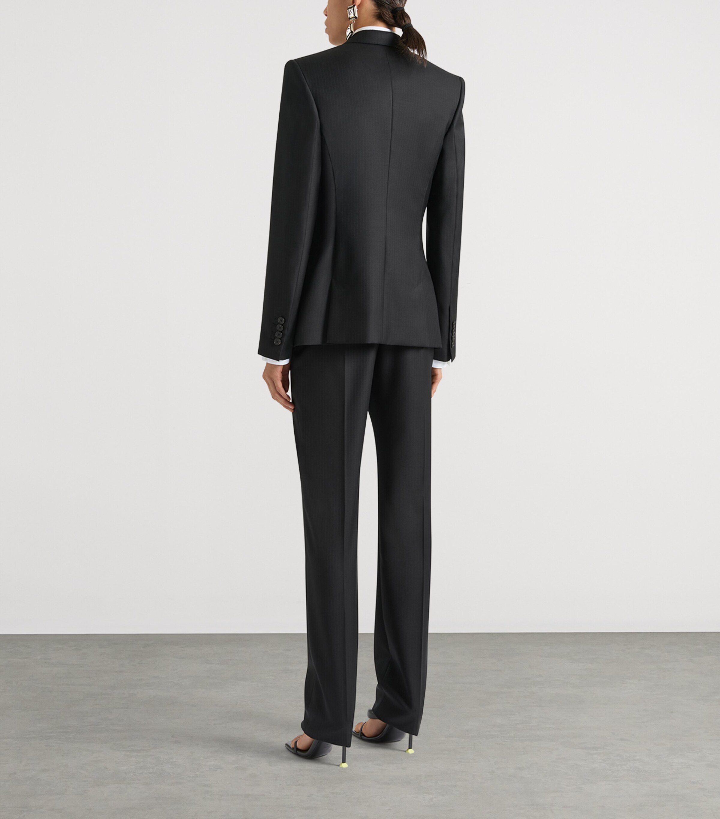 Givenchy Womens Wool Pinstripe Blazer Grey Mix Image 3