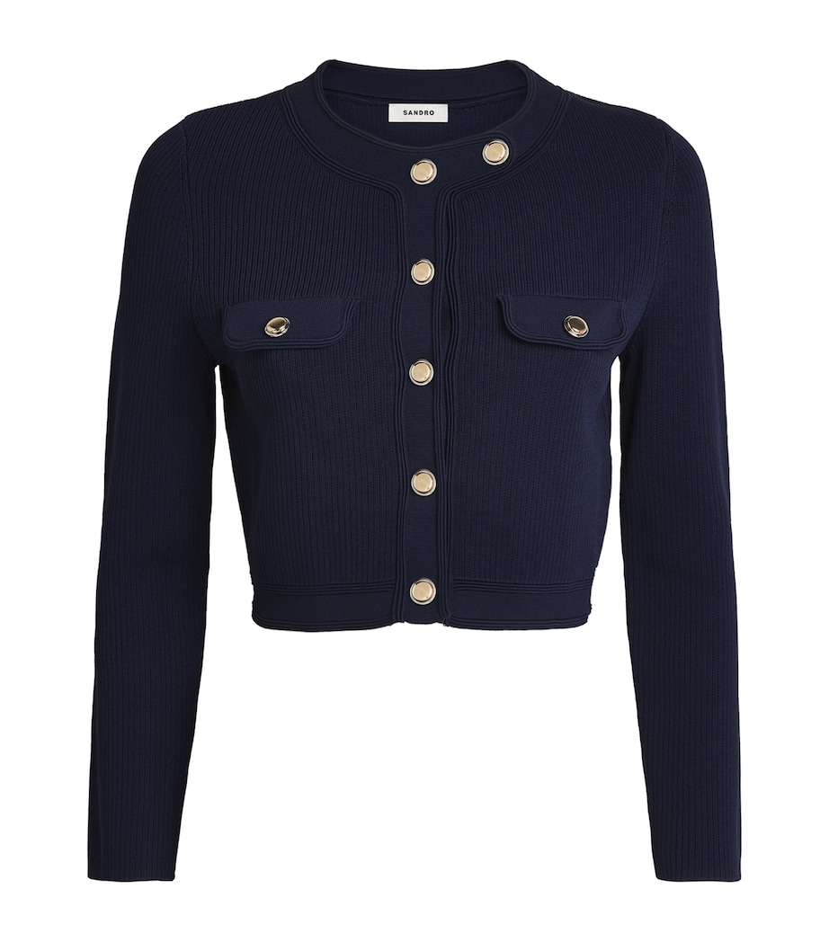 Wool Cropped Cardigan NAVY BLUE Image 1