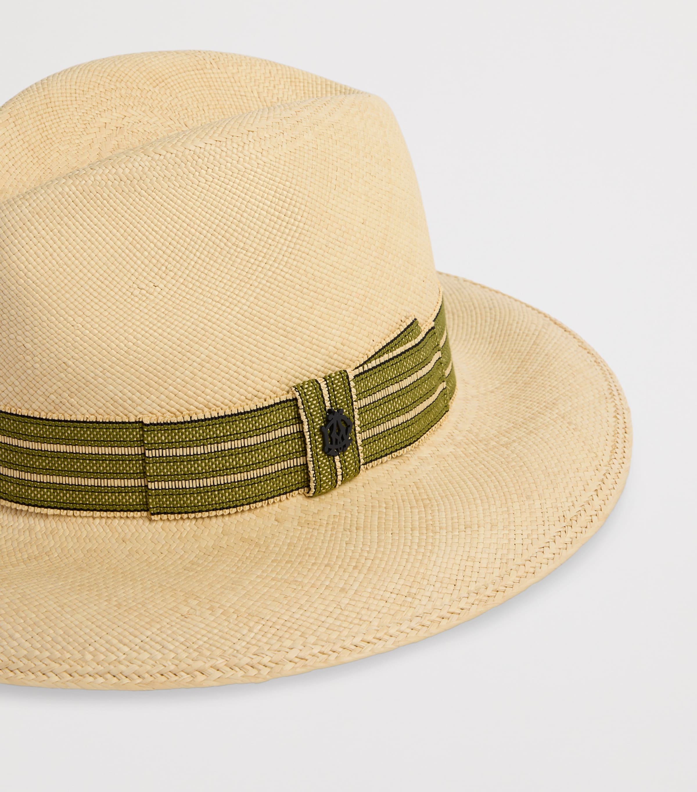 Dunhill Straw Trilby Hat Green Image 3