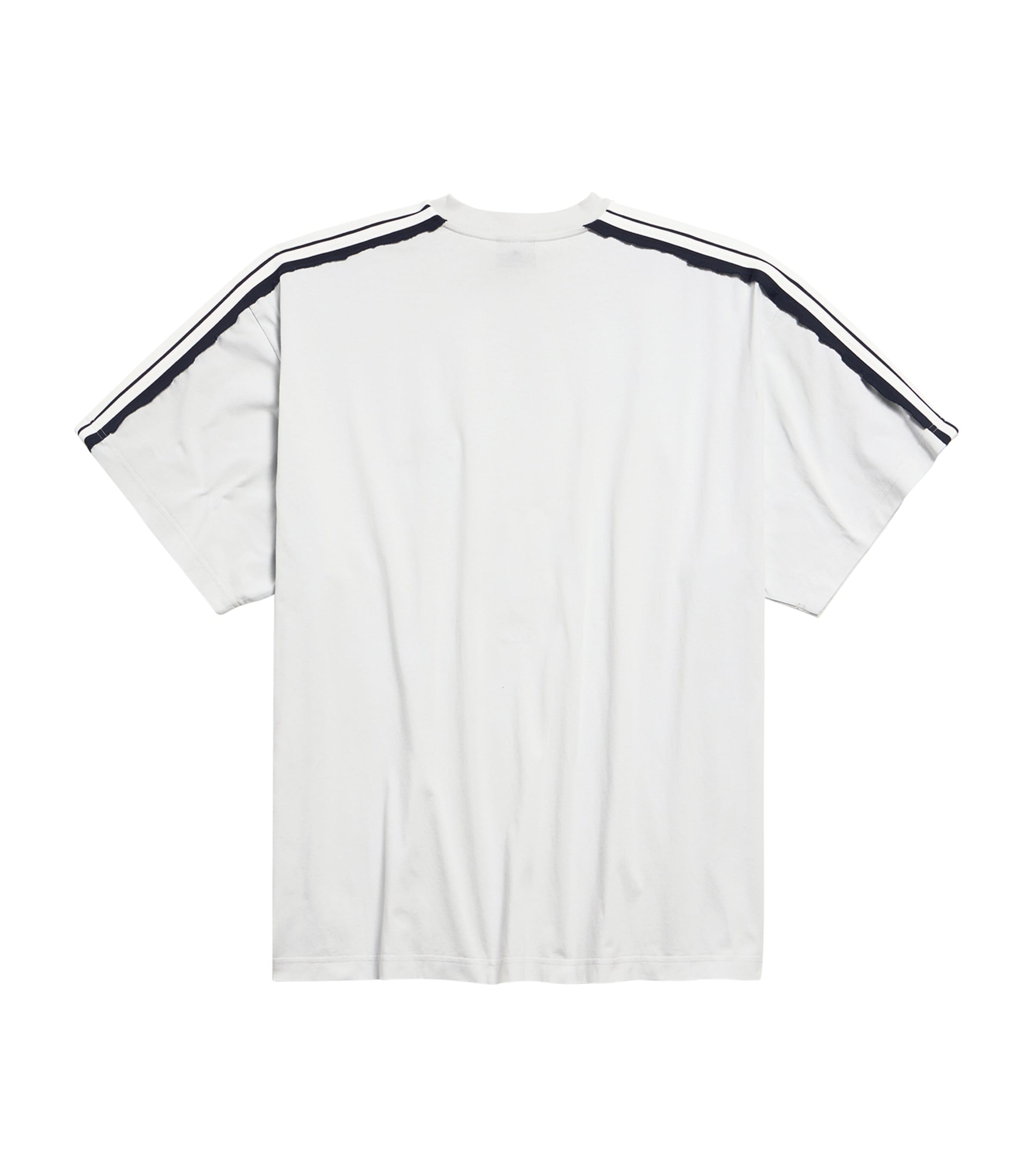 Balenciaga Mens Cotton Stripe Logo T-Shirt Image 2