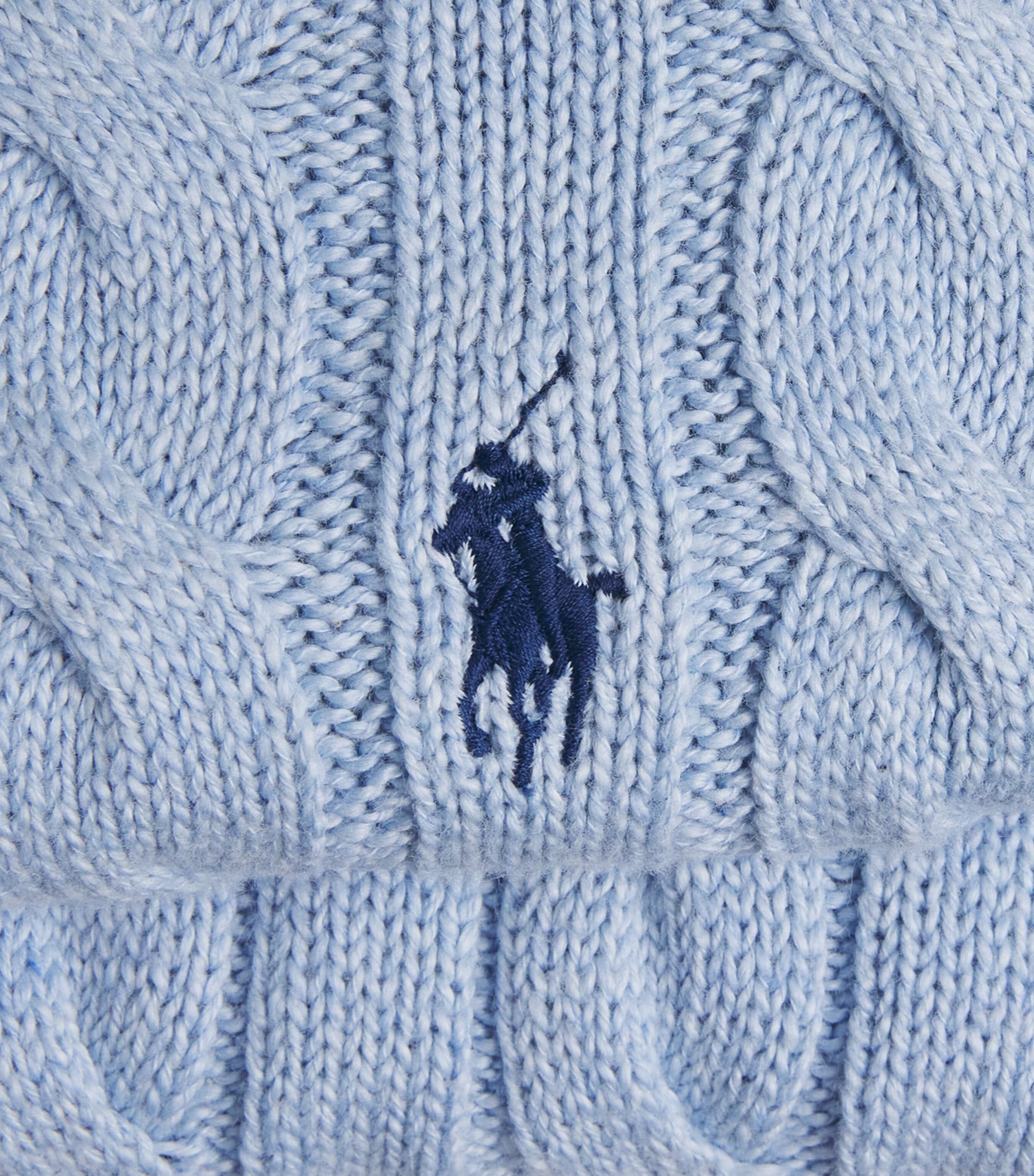Polo Ralph Lauren Mens Cotton Cable-Knit Sweater Blue Hyacinth Hthr Image 6