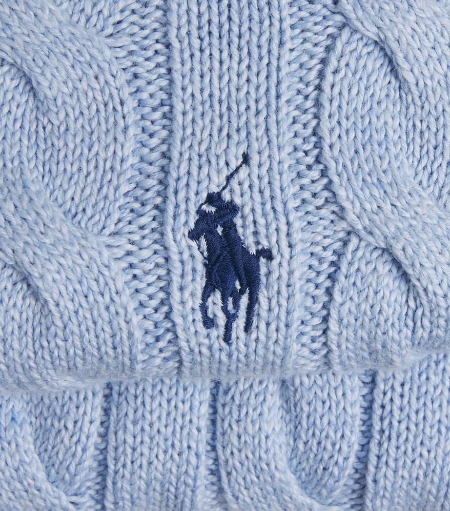 Polo Ralph Lauren Mens Cotton Cable-Knit Sweater Blue Hyacinth Hthr Image 6
