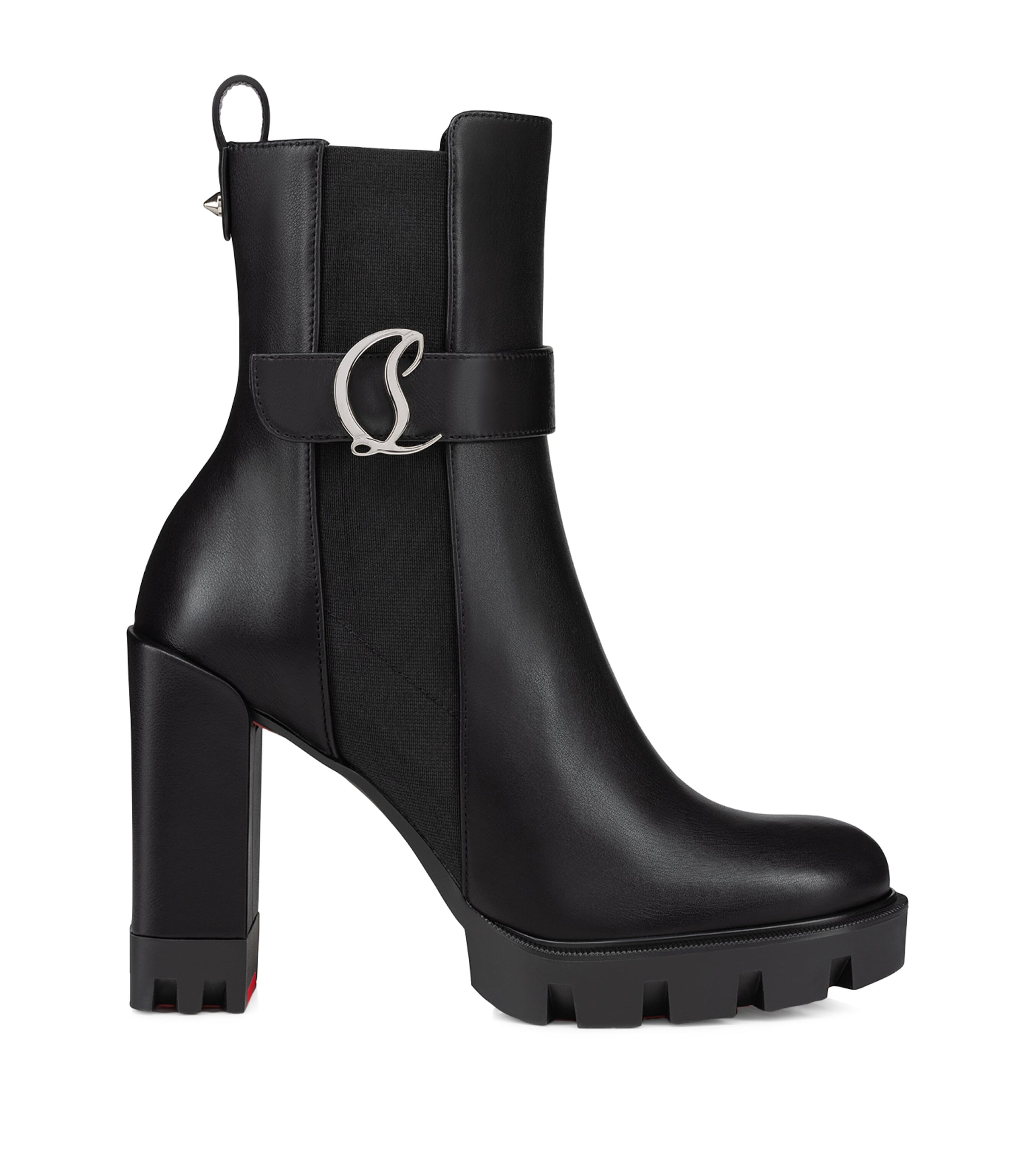 Christian Louboutin Cl Chelsea Lug Leather Ankle Boots 100 In Red