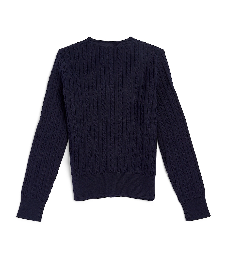 Ralph Lauren Kids Cotton Cable-Knit Cardigan (6-14 Years) Hunter Nvy Image 3