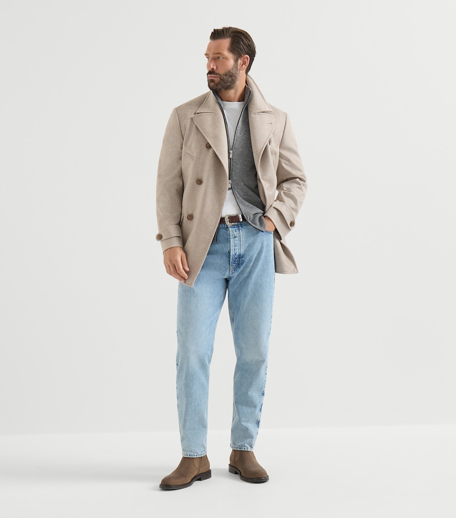 Brunello Cucinelli Mens Cashmere Two-Way Zip Cardigan Image 2