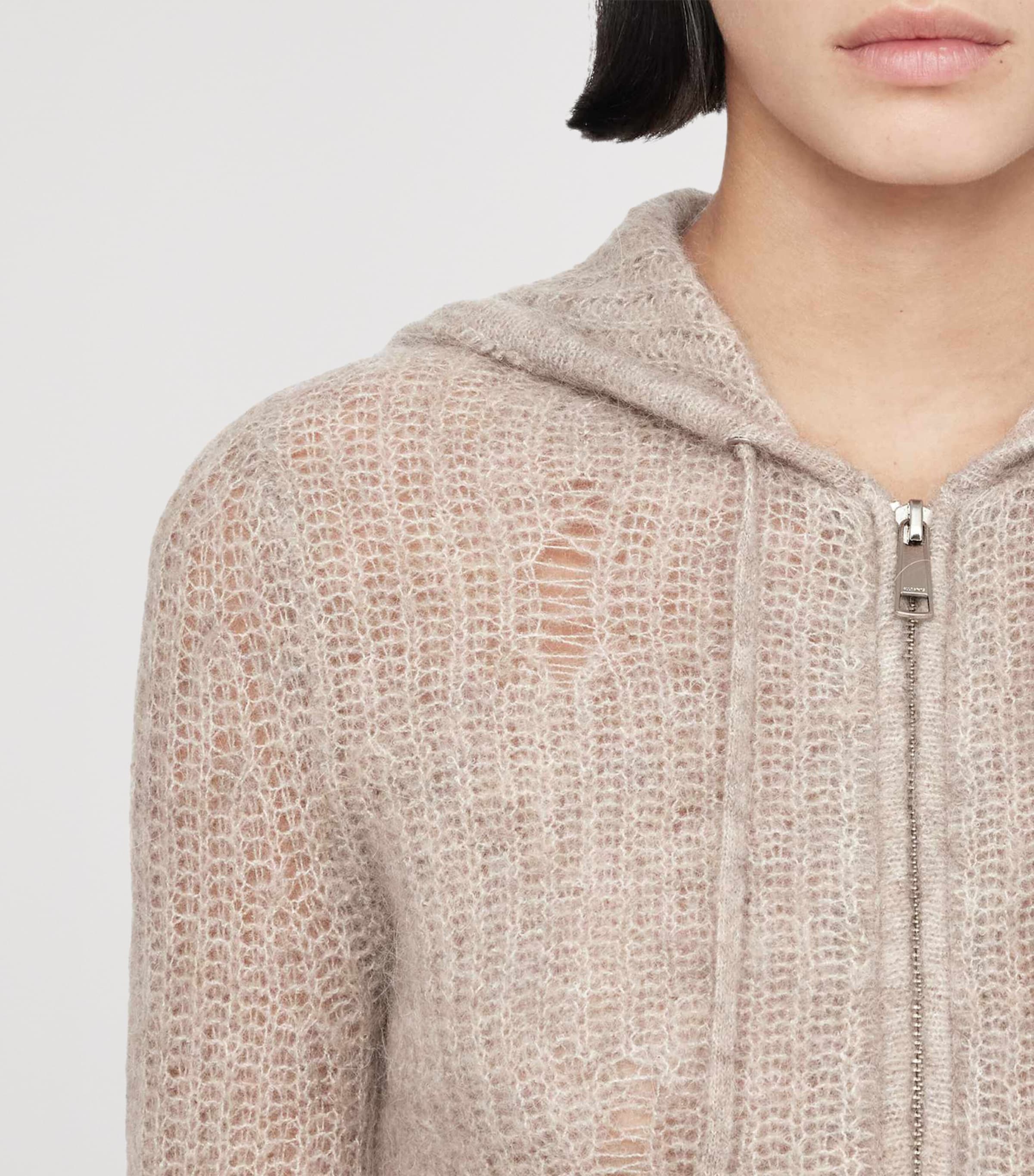 AllSaints Womens Mabel Hoodie Pebble Grey Image 4