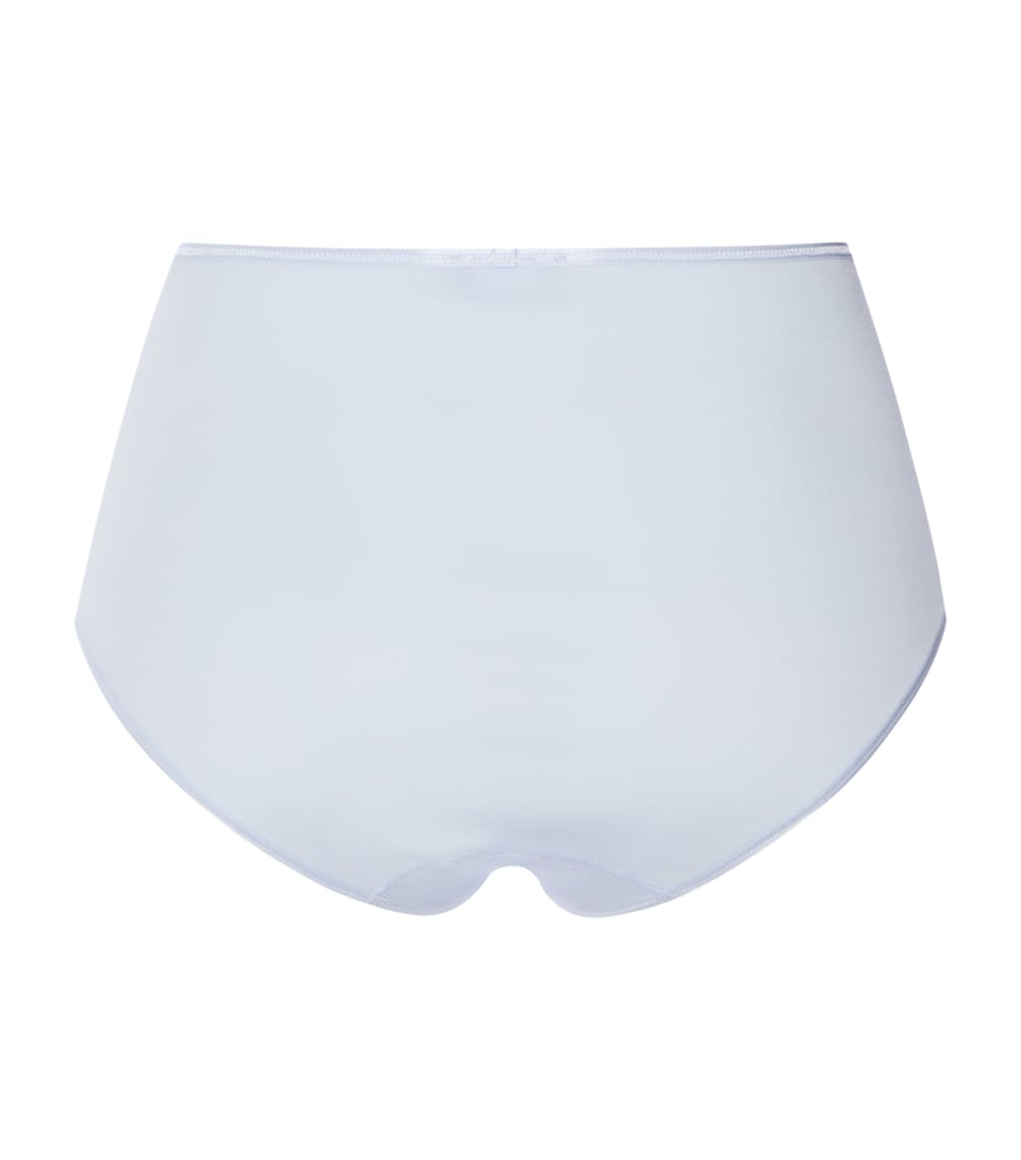 Hanro Womens Cotton Seamless Maxi Briefs Blue Dove Image 5