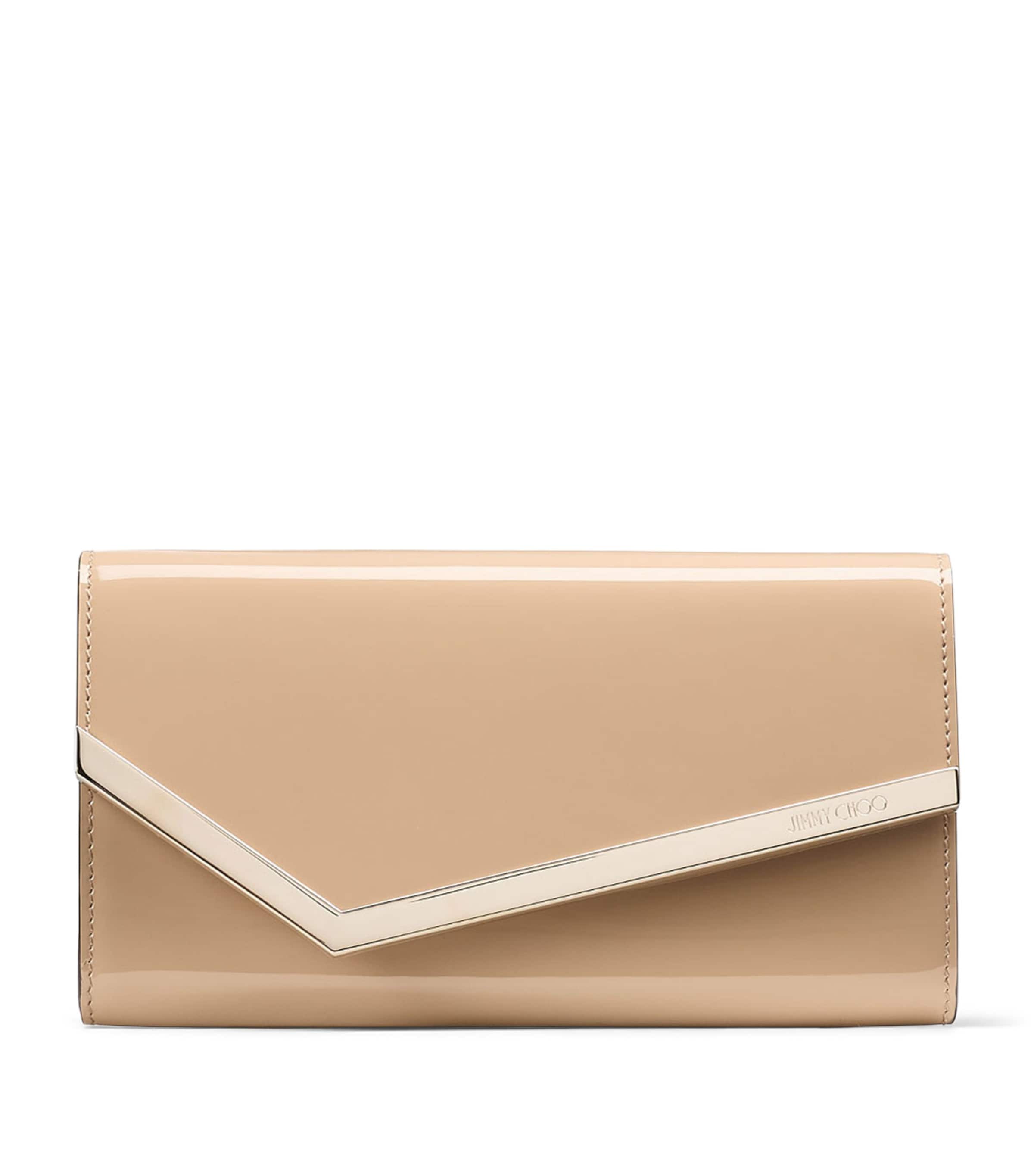 Patent Leather Emmie Clutch Bag CHAI/LIGHT GOLD Image 1