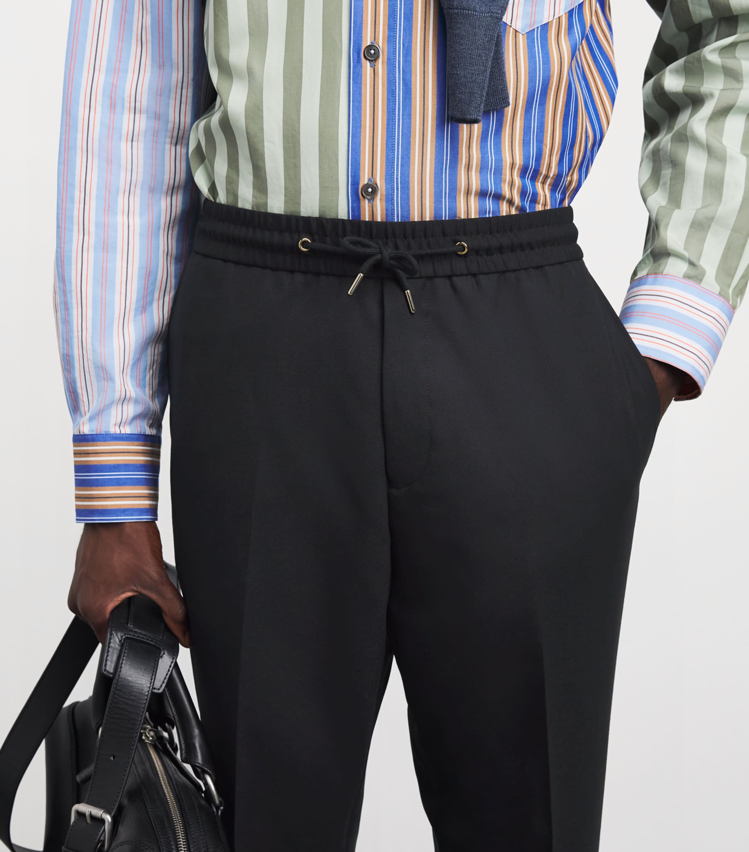 Paul Smith Mens Wool Drawstring Chinos Image 3