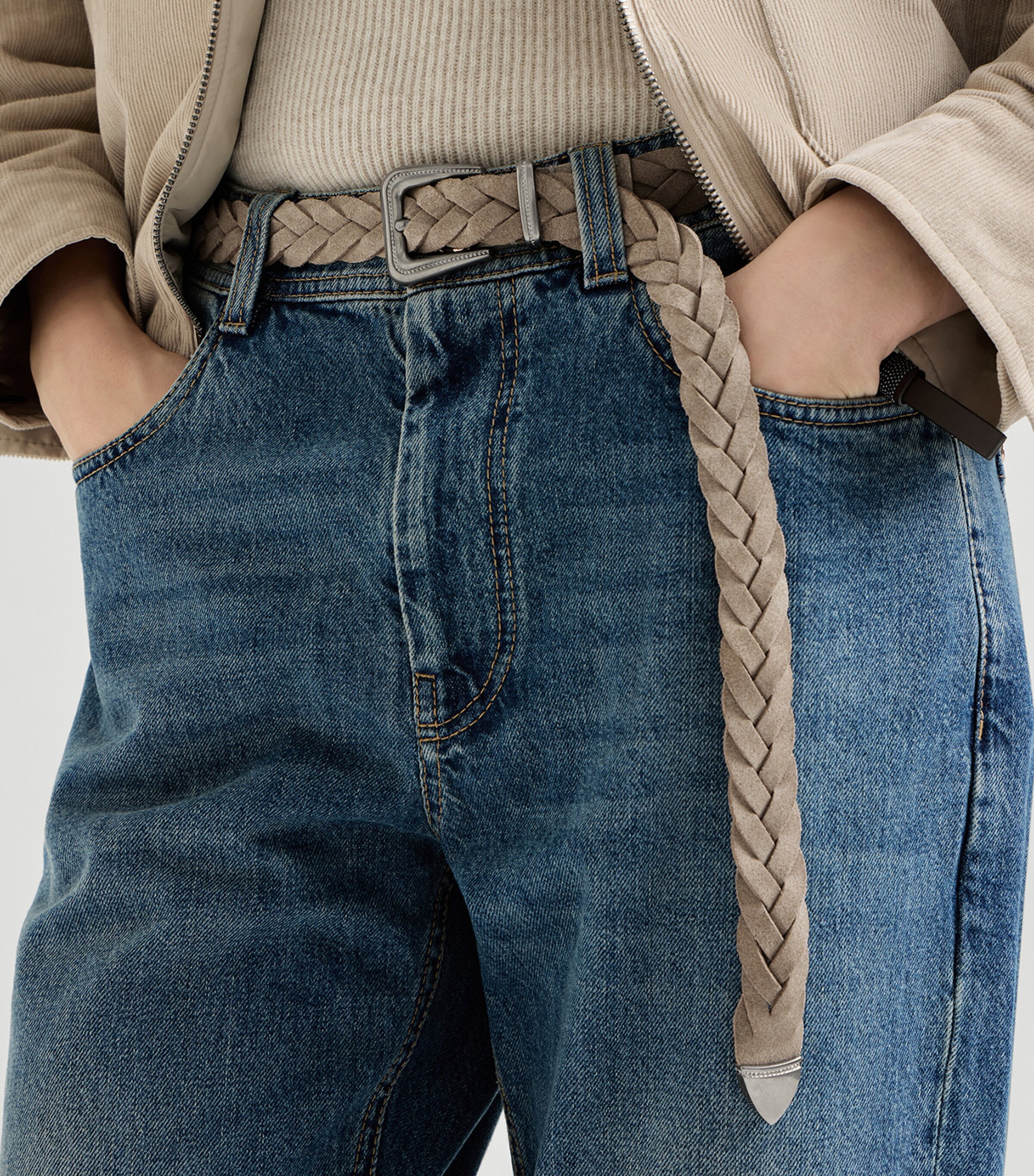 Brunello Cucinelli Suede Braided Belt Image 2