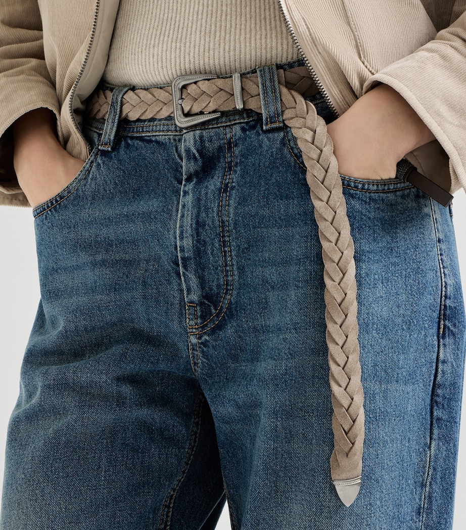 Brunello Cucinelli Suede Braided Belt Image 2