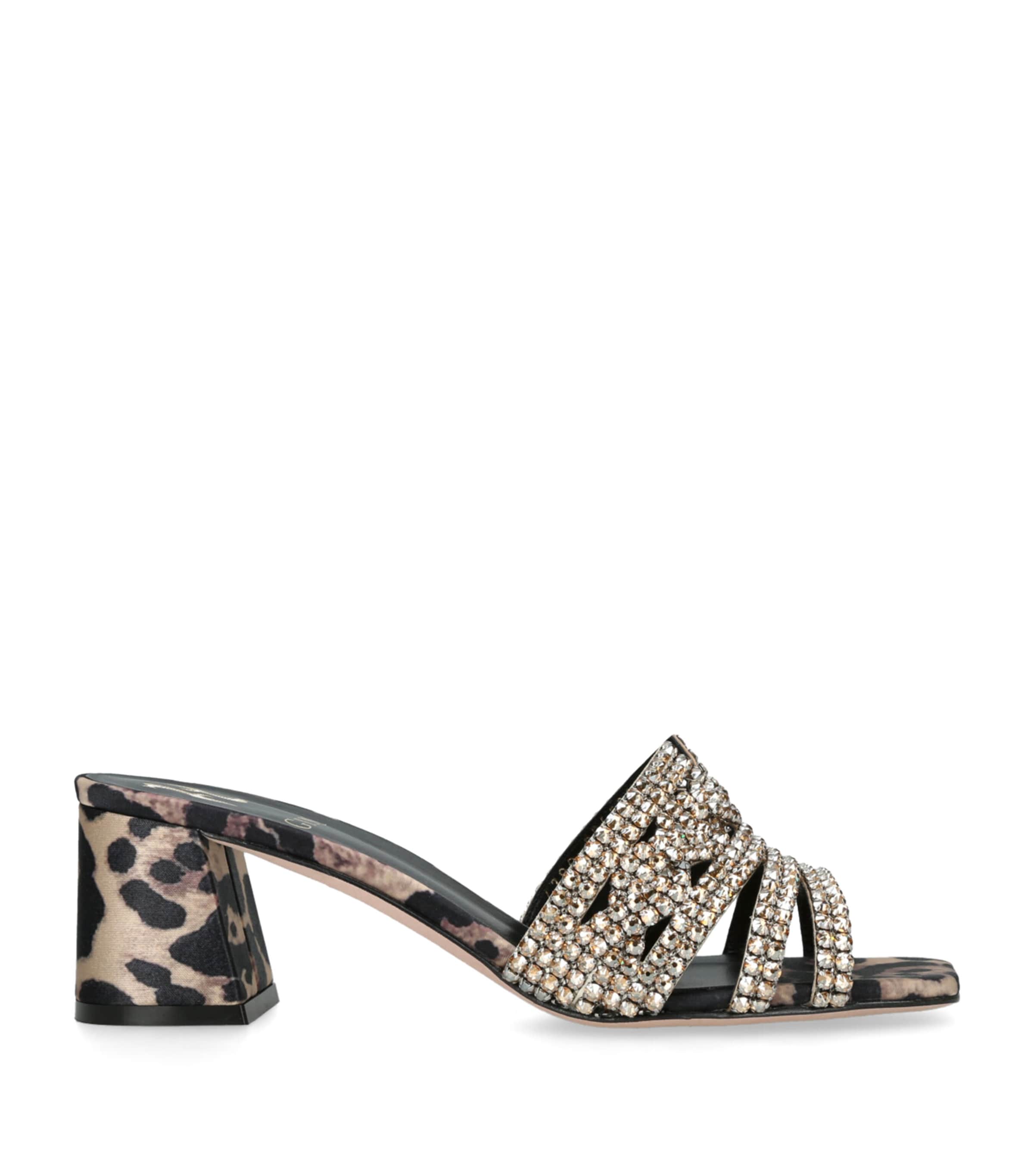 Gina Leather Embellished Utah Heeled Mules 50