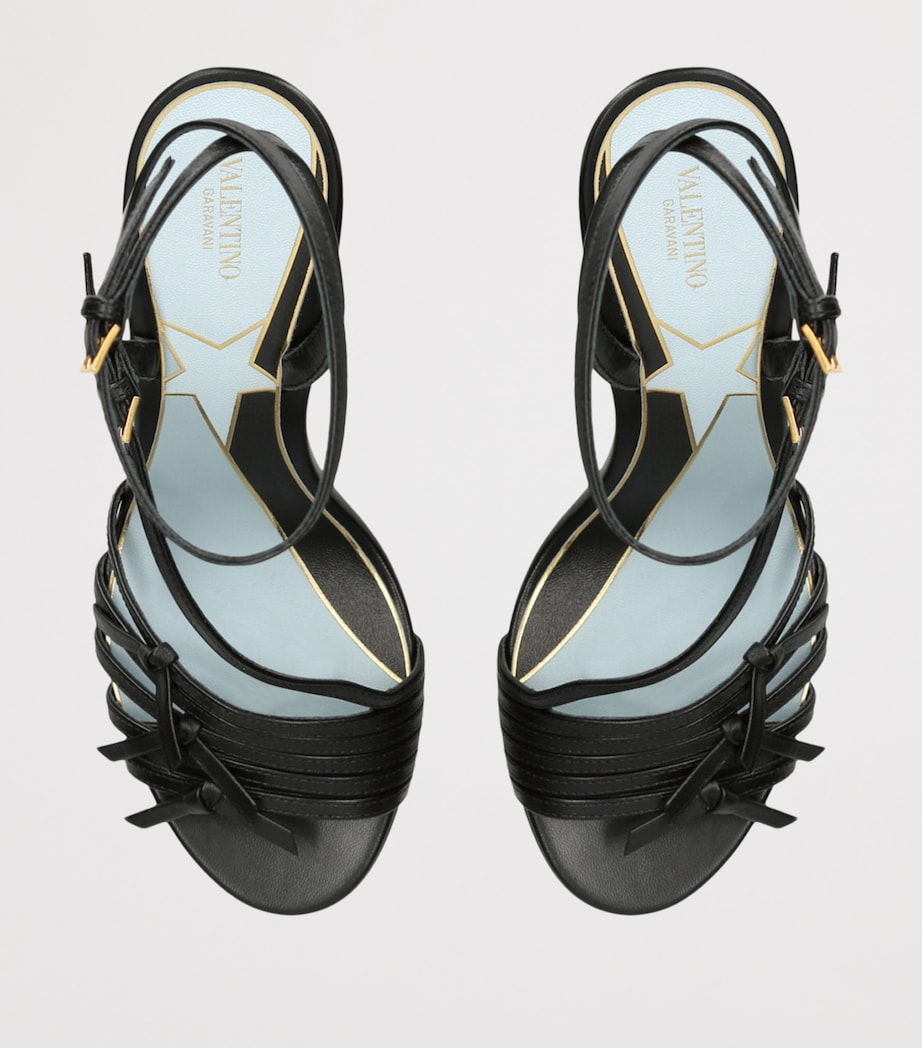 Leather Nodine Heeled Sandals 100 BLACK Image 4