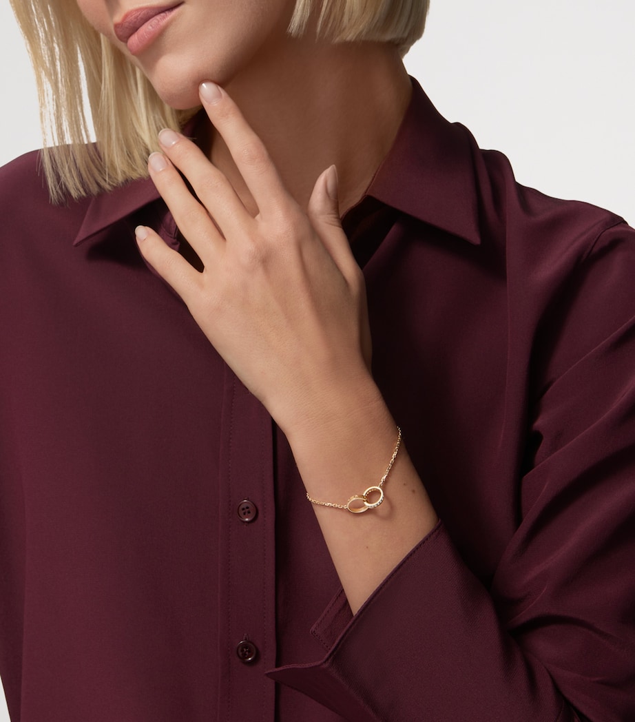 Yellow Gold and Diamond LOVE Chain Bracelet YELLOW GOLD Image 3