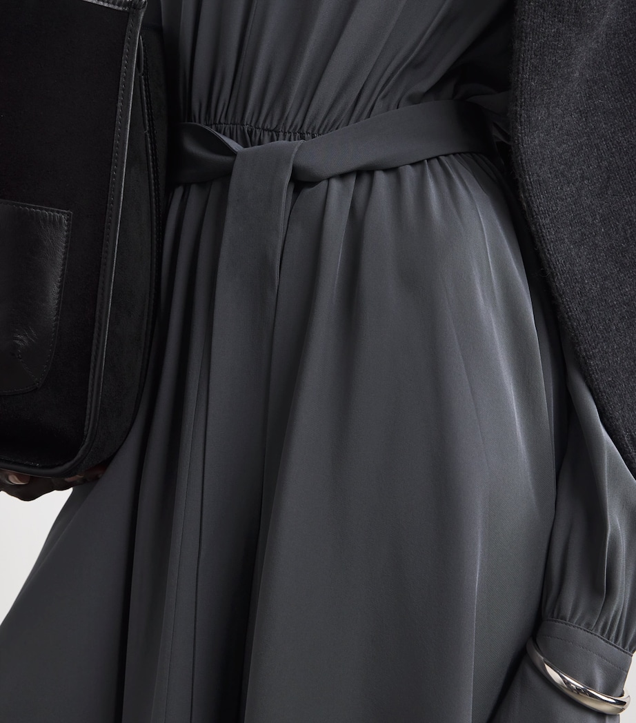Silk Severin Midi Dress SMOKE Image 4
