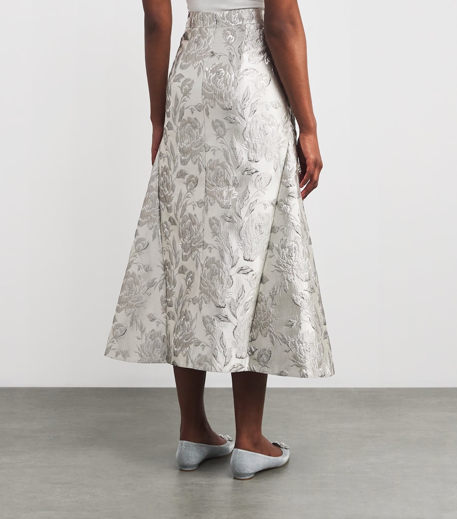 Jacquard Vicky Midi Skirt SILVER Image 4