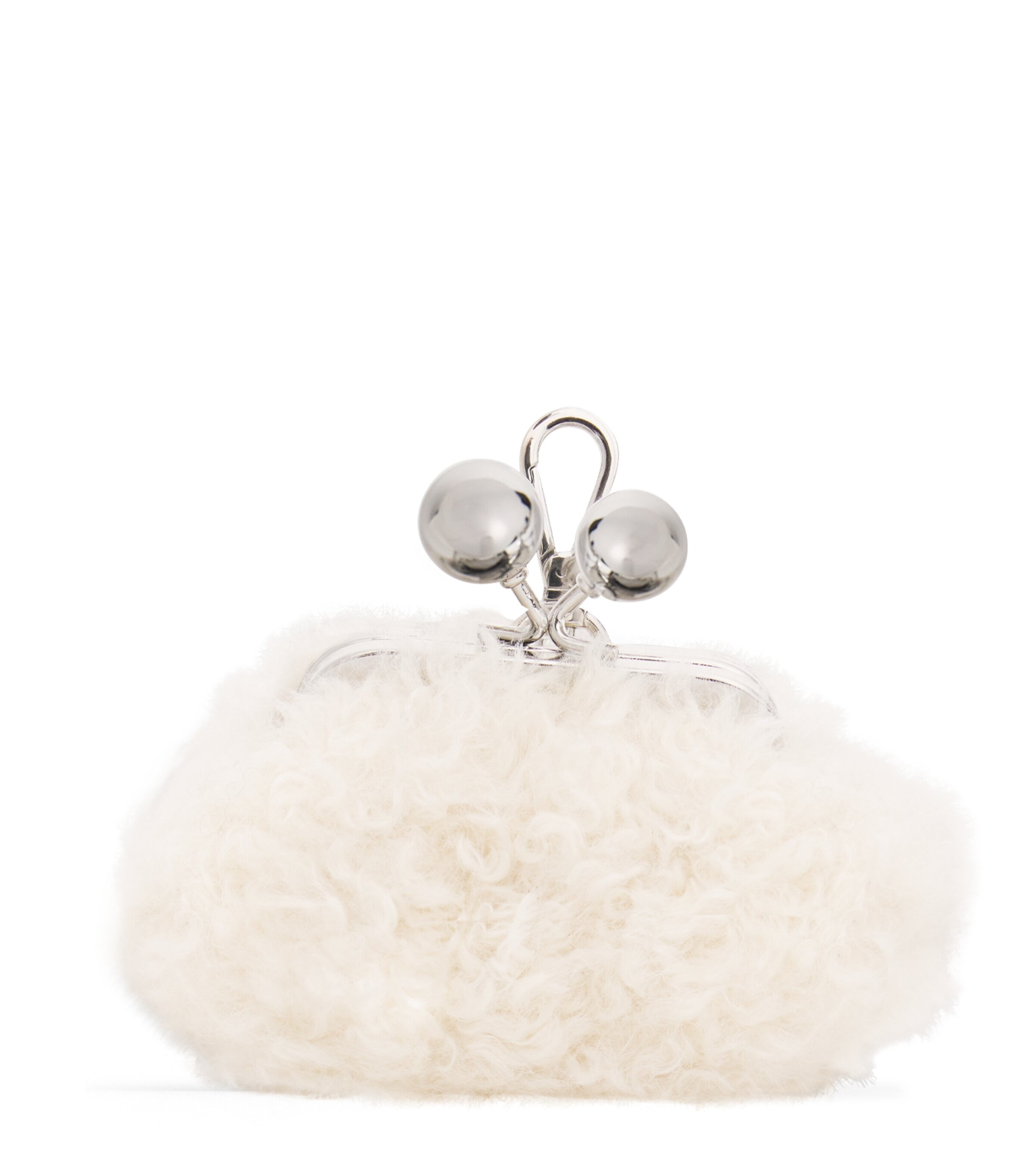 Weekend Max Mara Faux Fur Pasticcino Nano Bag In White