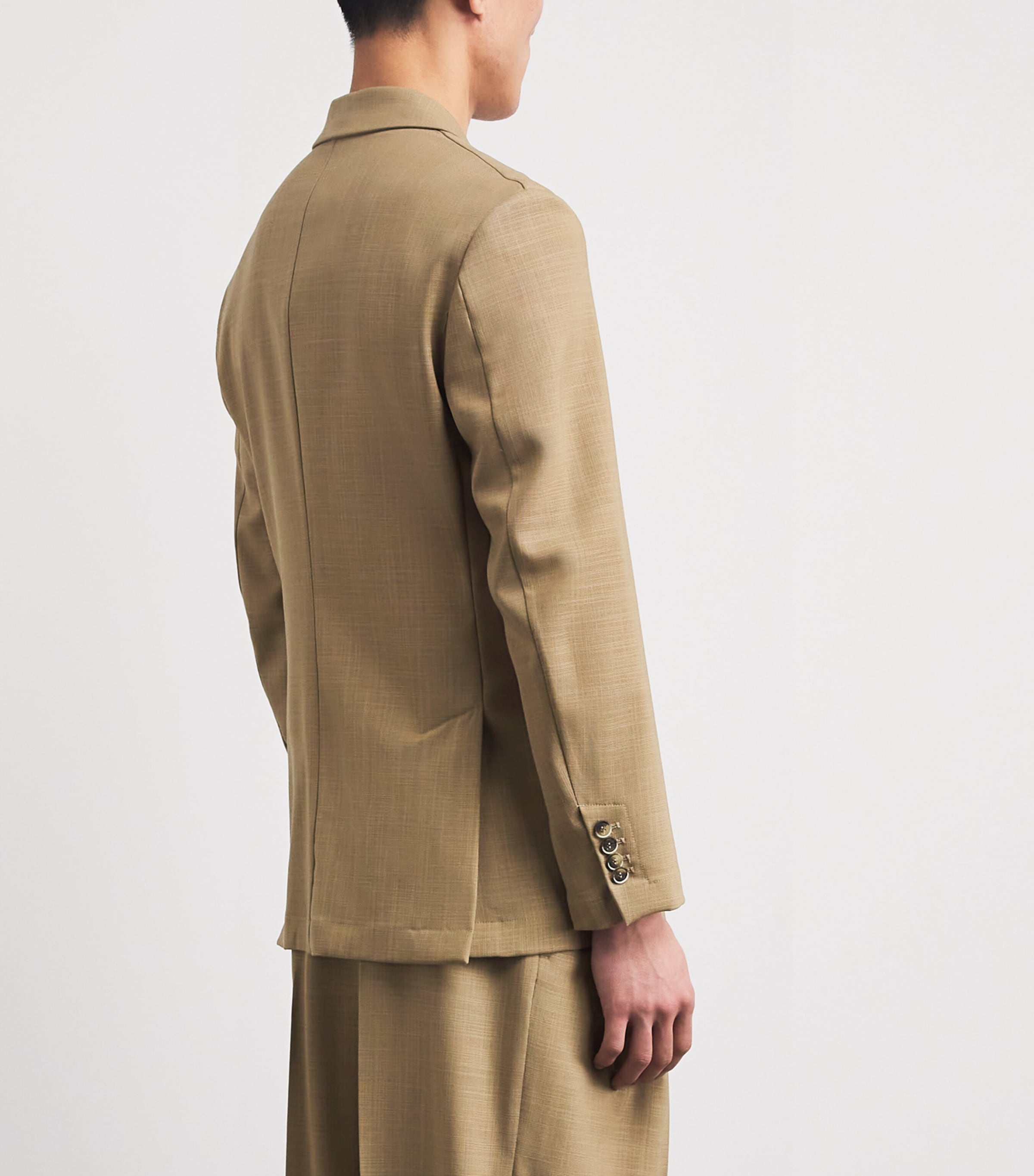 Virgin Wool Double-Breasted Blazer 360 KHAKI Image 5