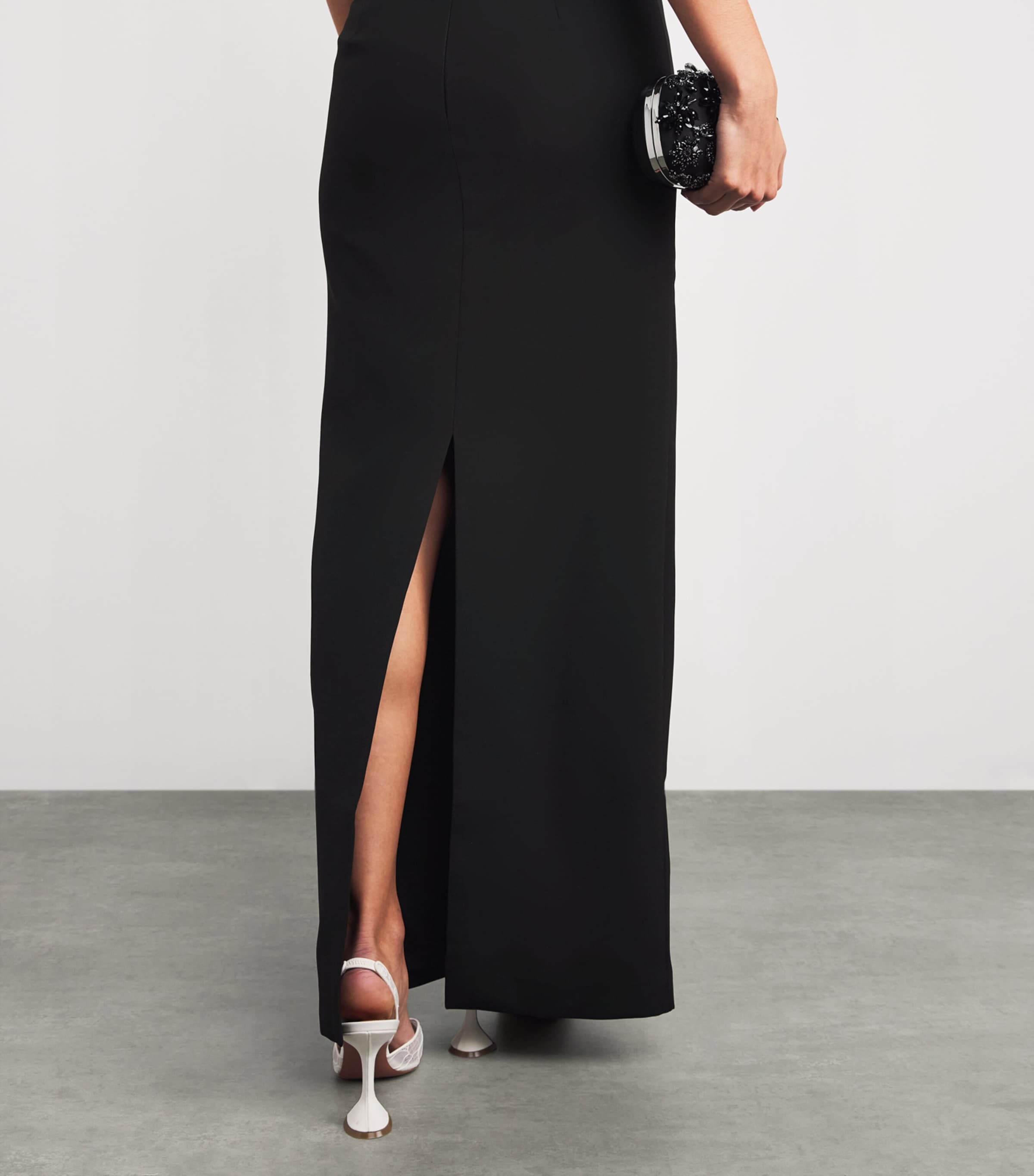 Crepe Maxi Dress BLACK Image 6