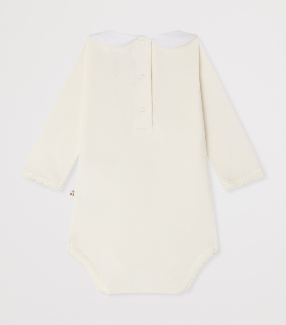 Bonpoint Cotton Collared Bodysuit (1-24 Months) Blanc Lait Image 2