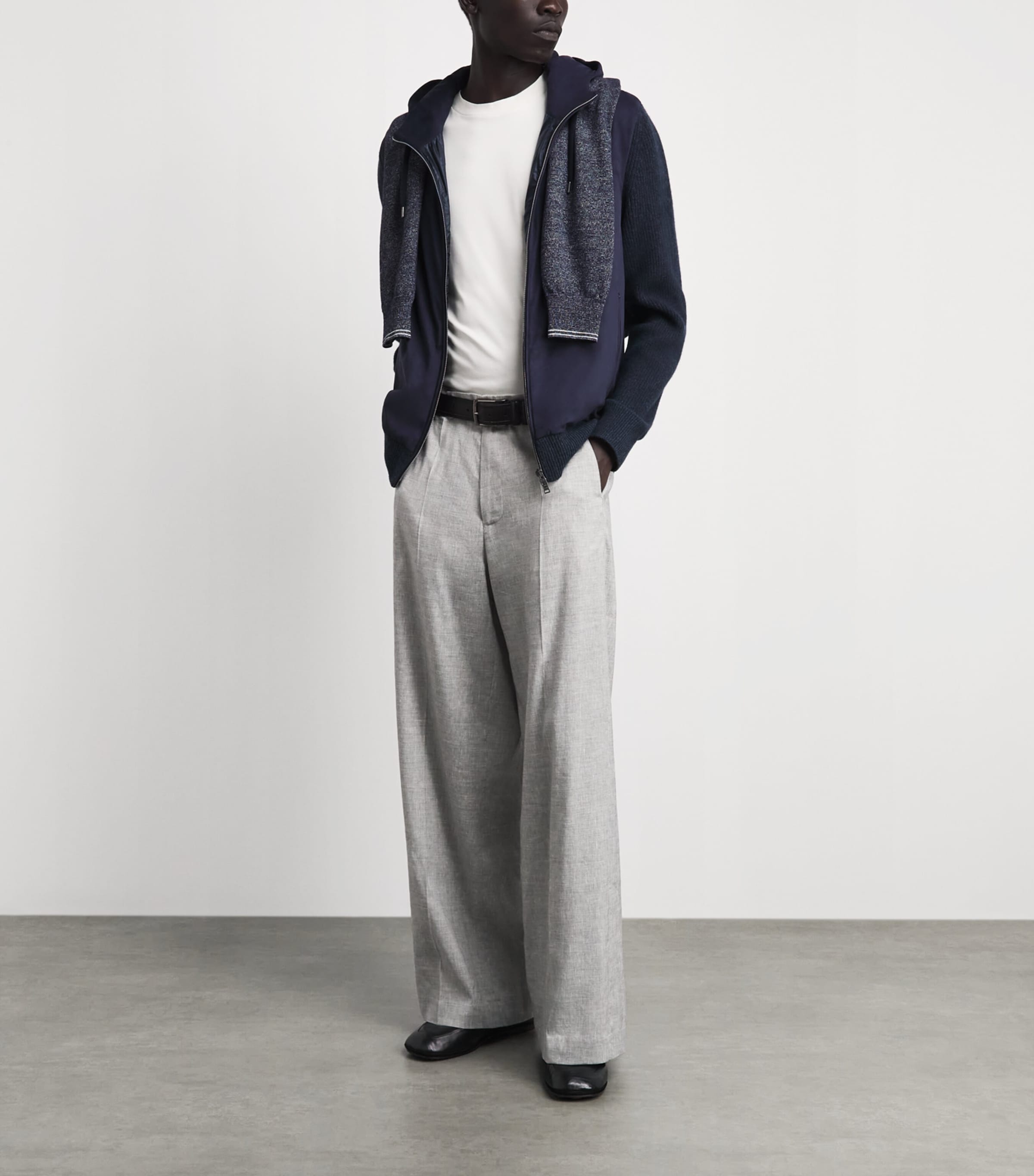 Herno Mens Wool Hybrid Jacket Blu Image 2