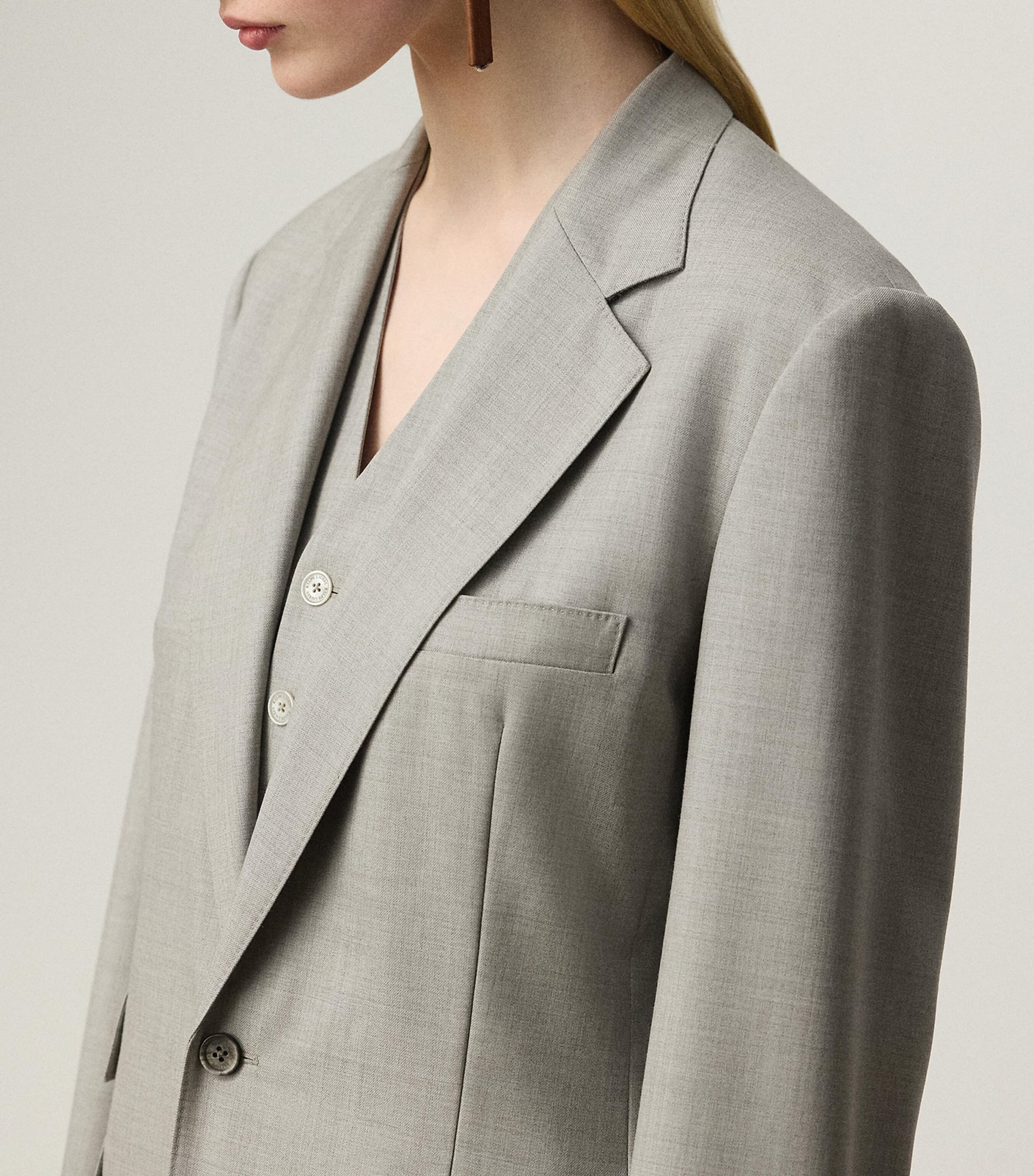 Wool Blazer PEARL GREY MELANGE Image 4