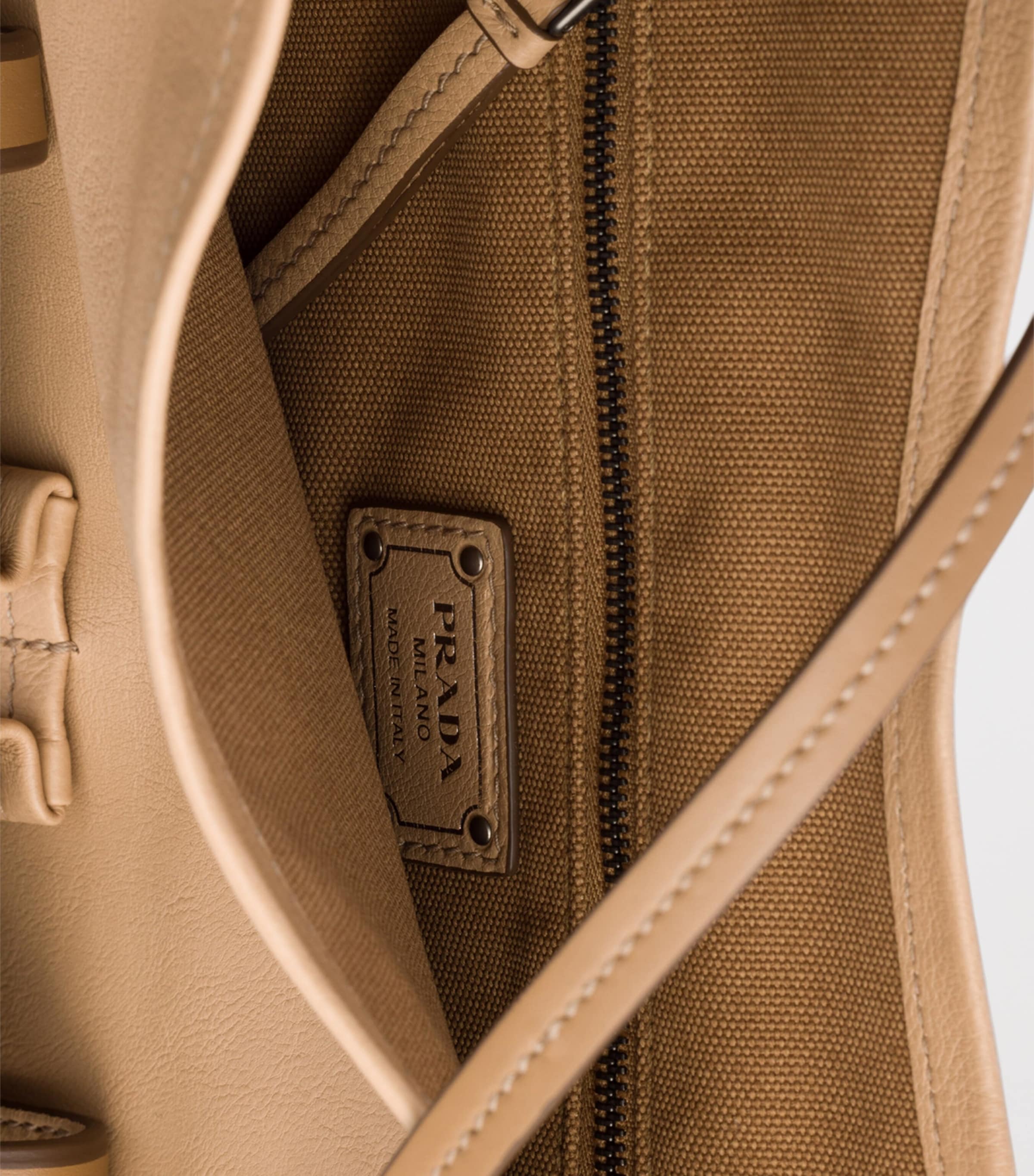 Prada Large Leather Route Shoulder Bag Neutral Image 4