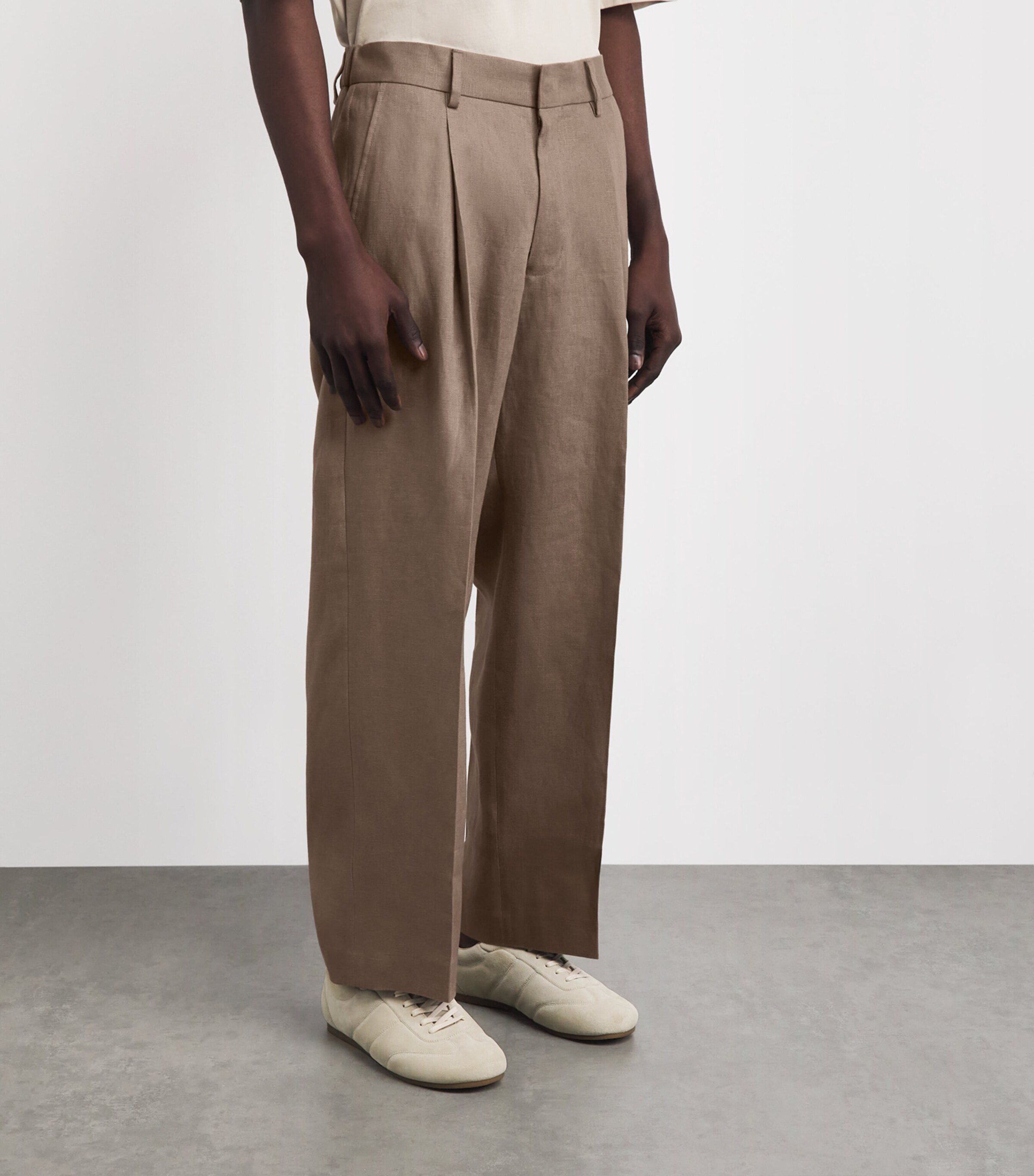 NN.07 Mens Linen Kay Wide-Leg Trousers Clay Mirage Image 4
