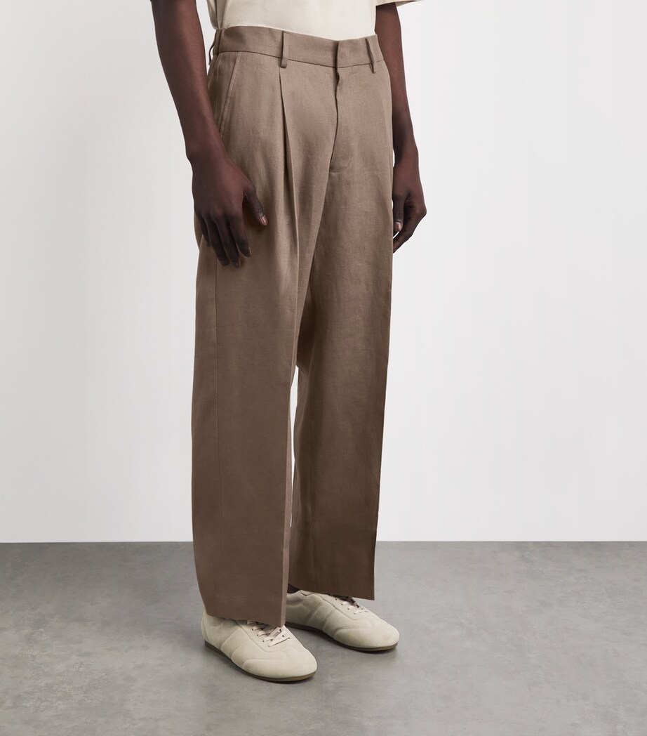 NN.07 Mens Linen Kay Wide-Leg Trousers Clay Mirage Image 4